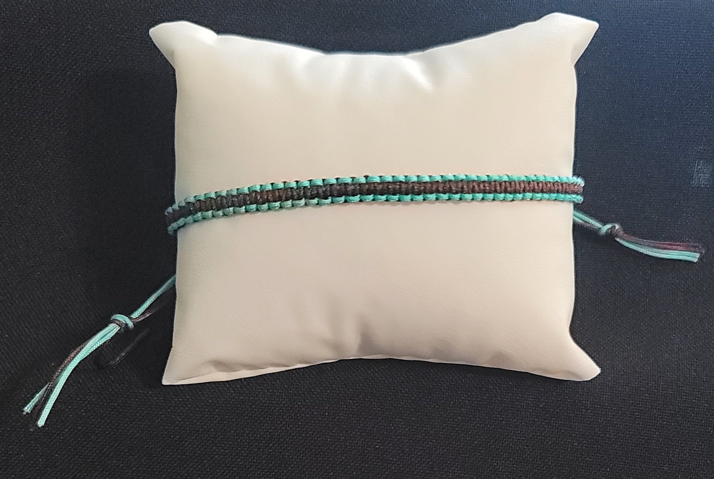 Teal and Chocolate Brown Corded Adjustable Anklet