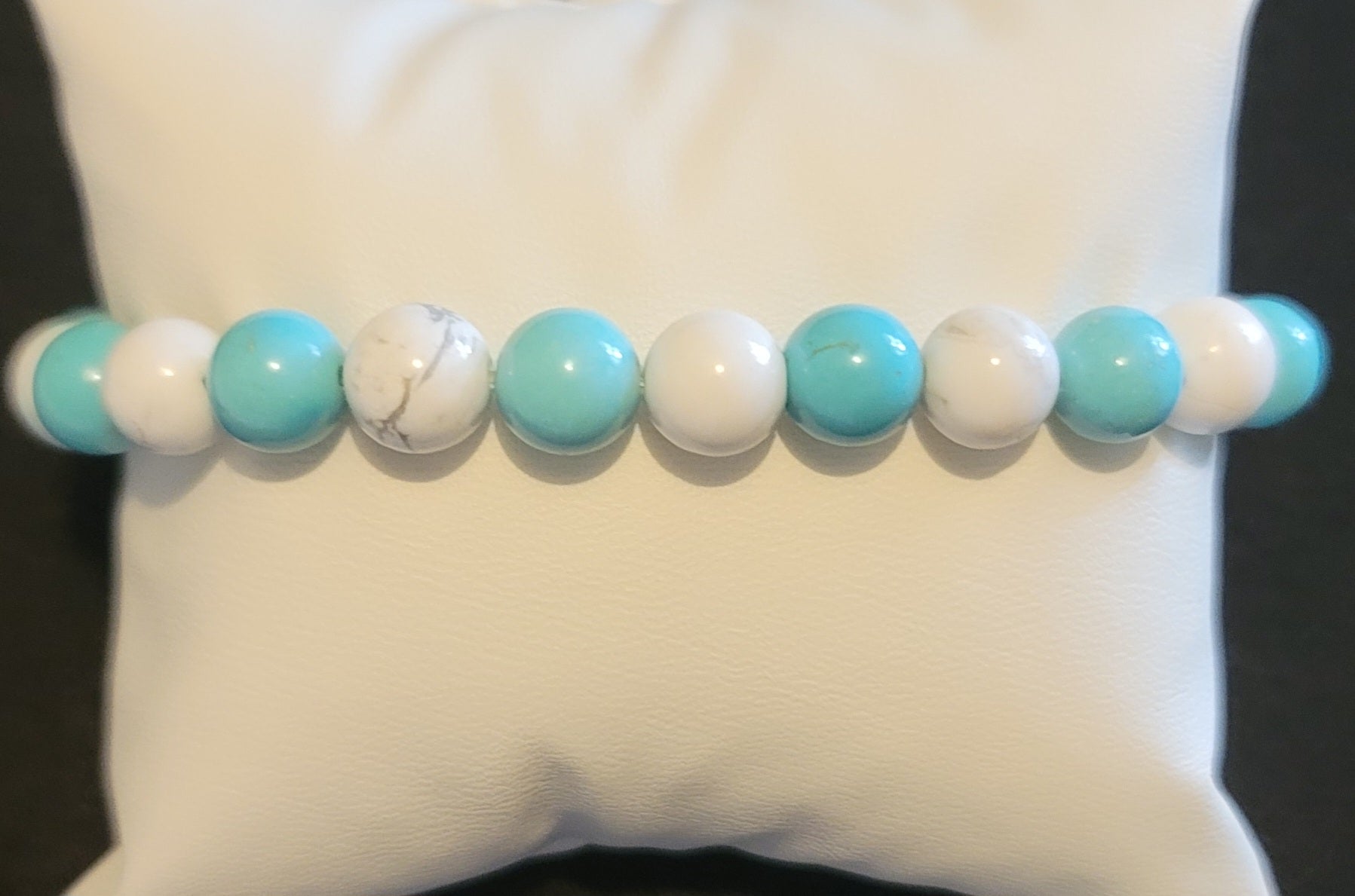 Genuine Stone Turquoise White Howlite Bracelet
