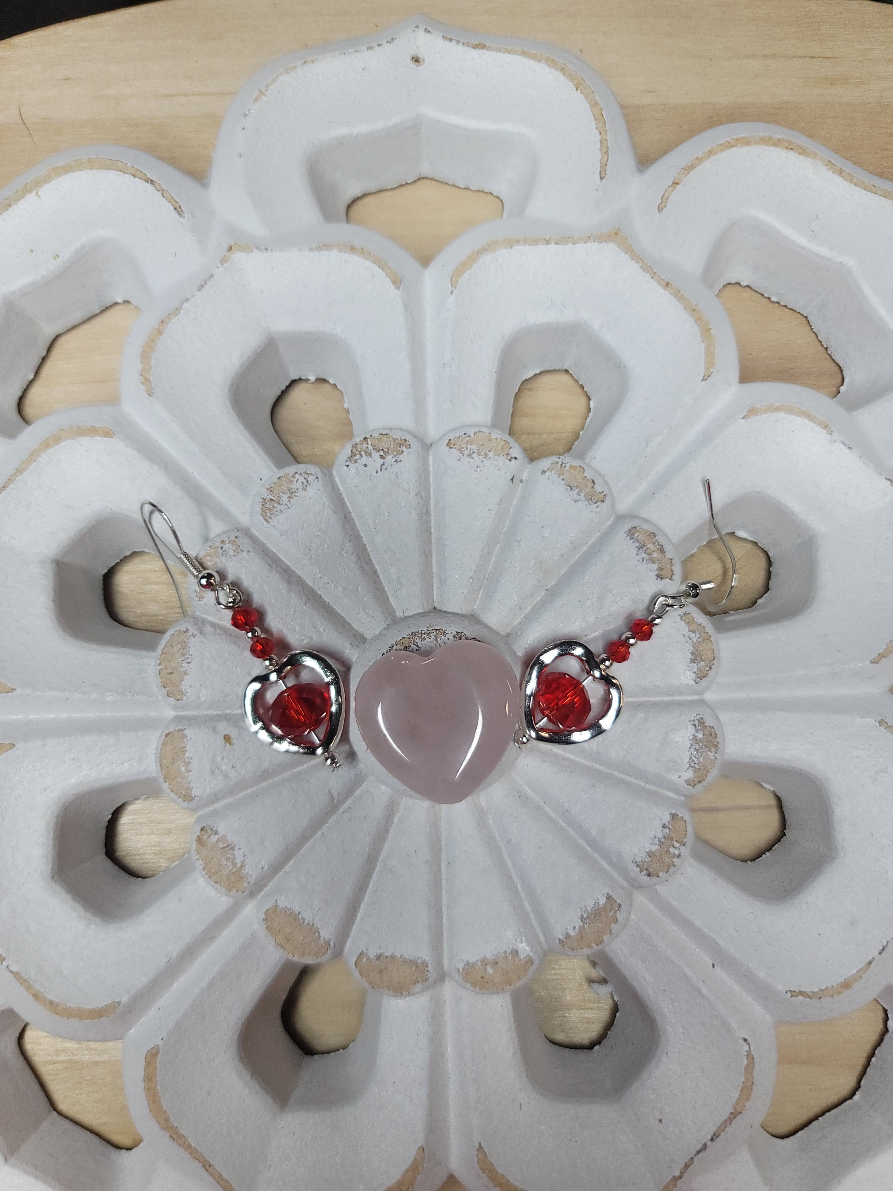 VALENTINES HEART DESIGN DANGLE EARRINGS