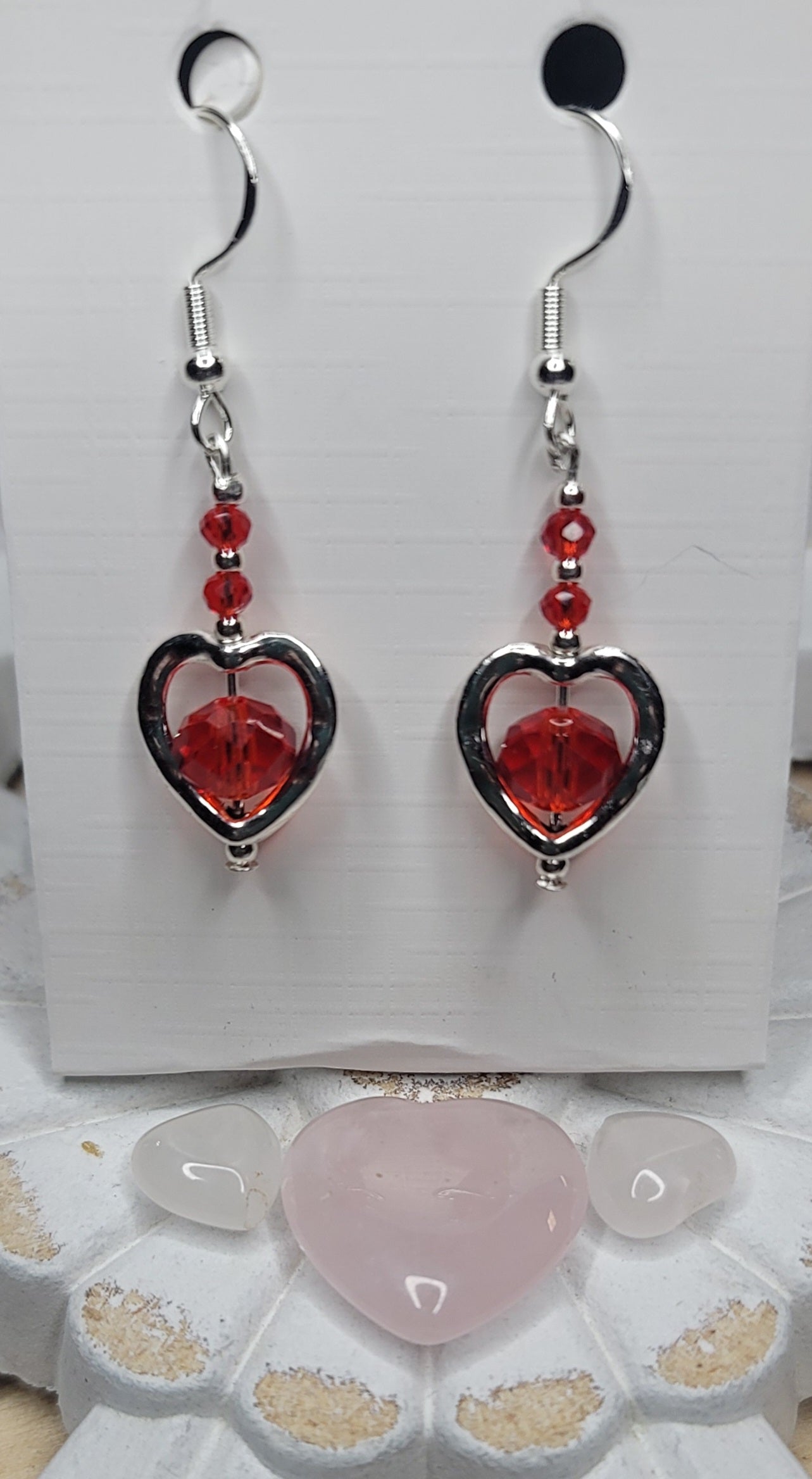 VALENTINES HEART DESIGN DANGLE EARRINGS