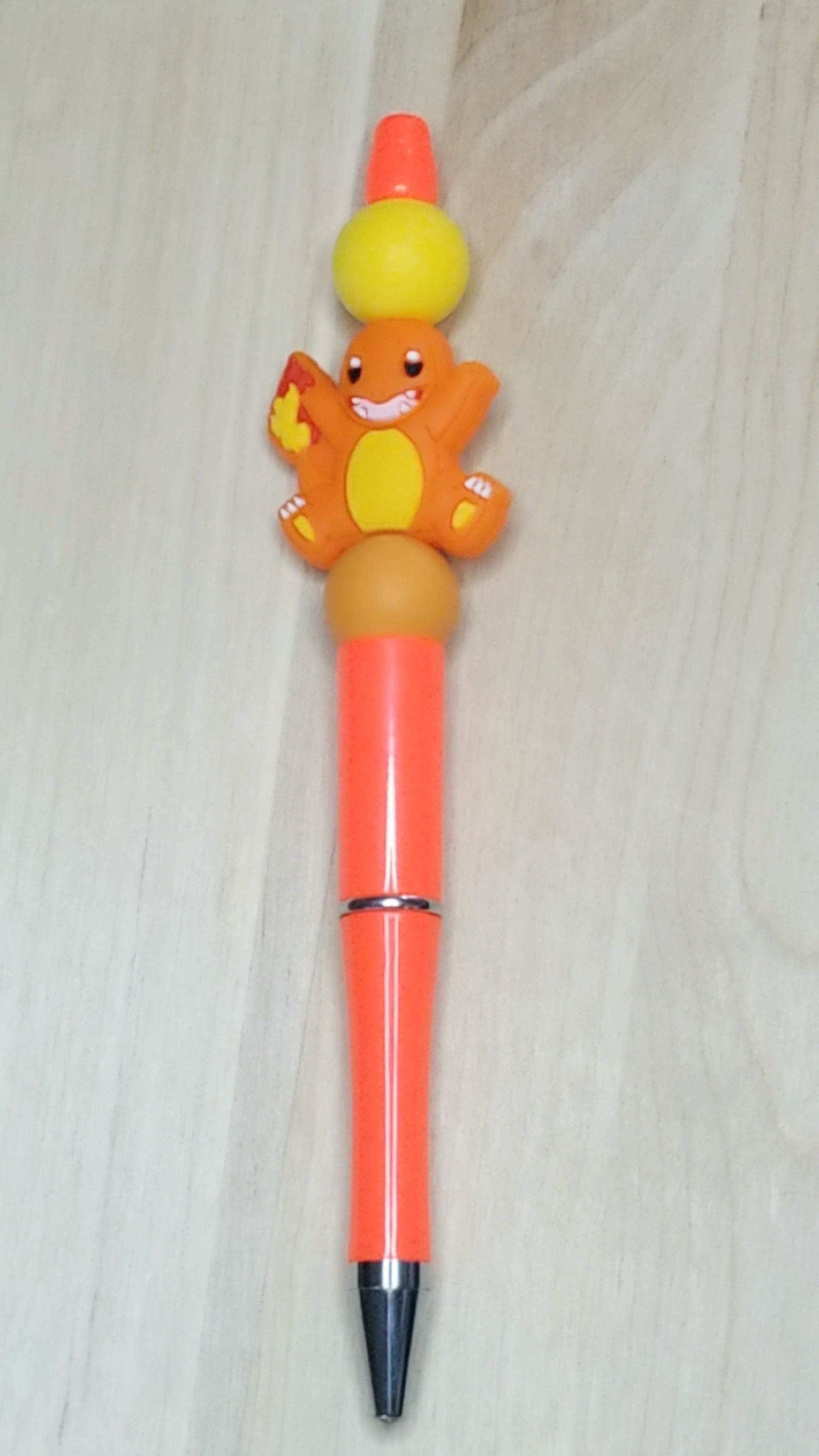 Fire Lizard Silicone Beaded Pen