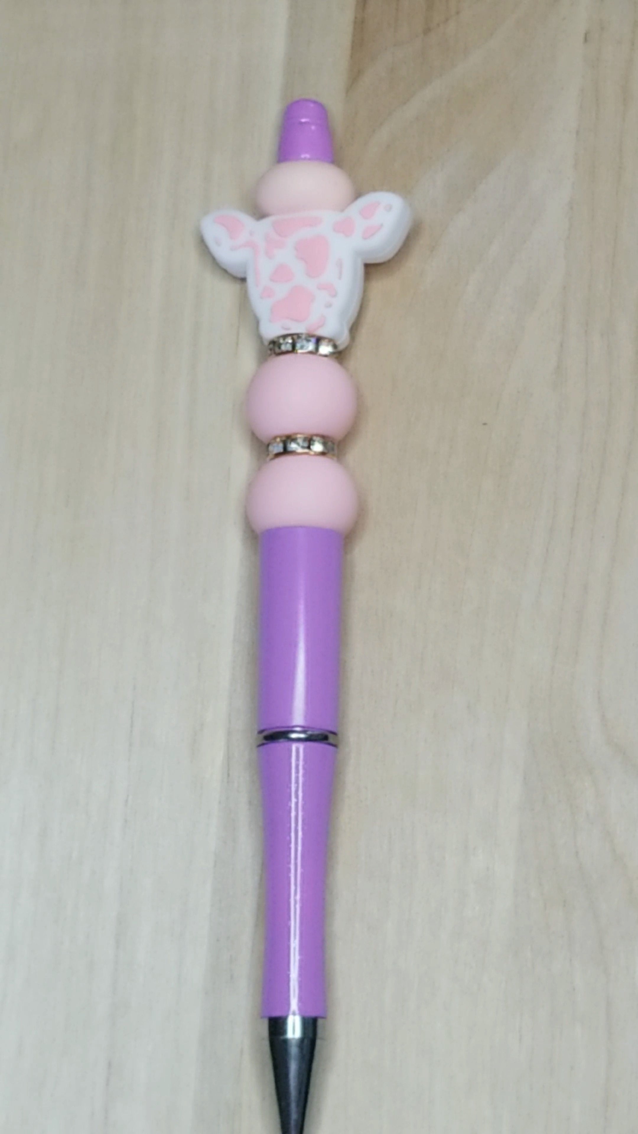 Cow Silicone Beaded Pen