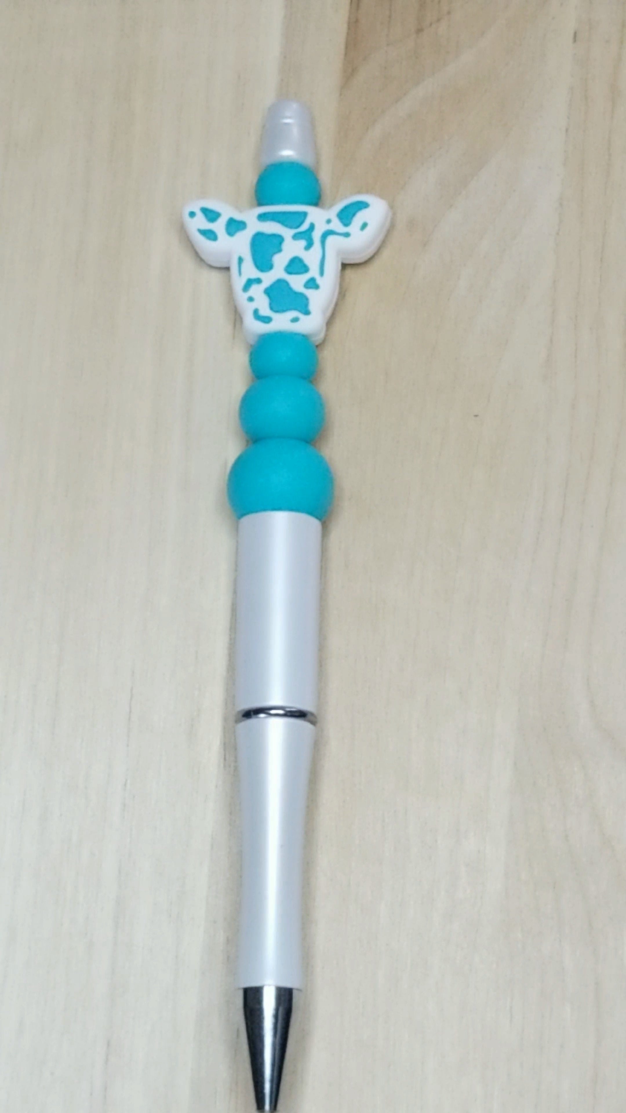 Cow Silicone Beaded Pen