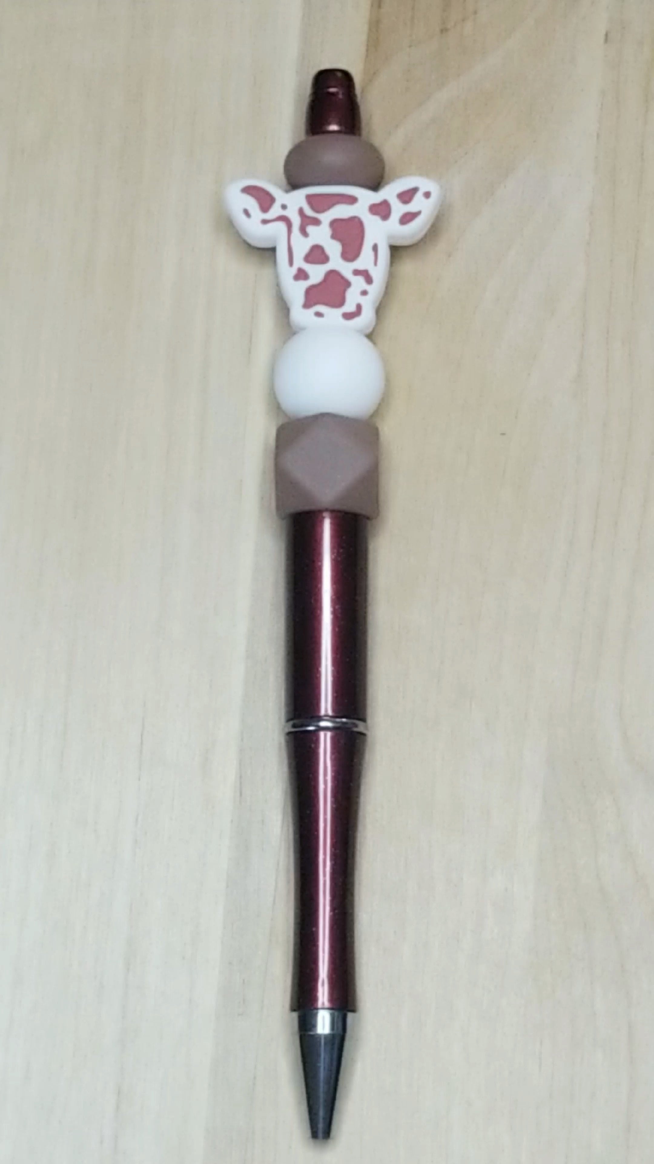 Cow Silicone Beaded Pen