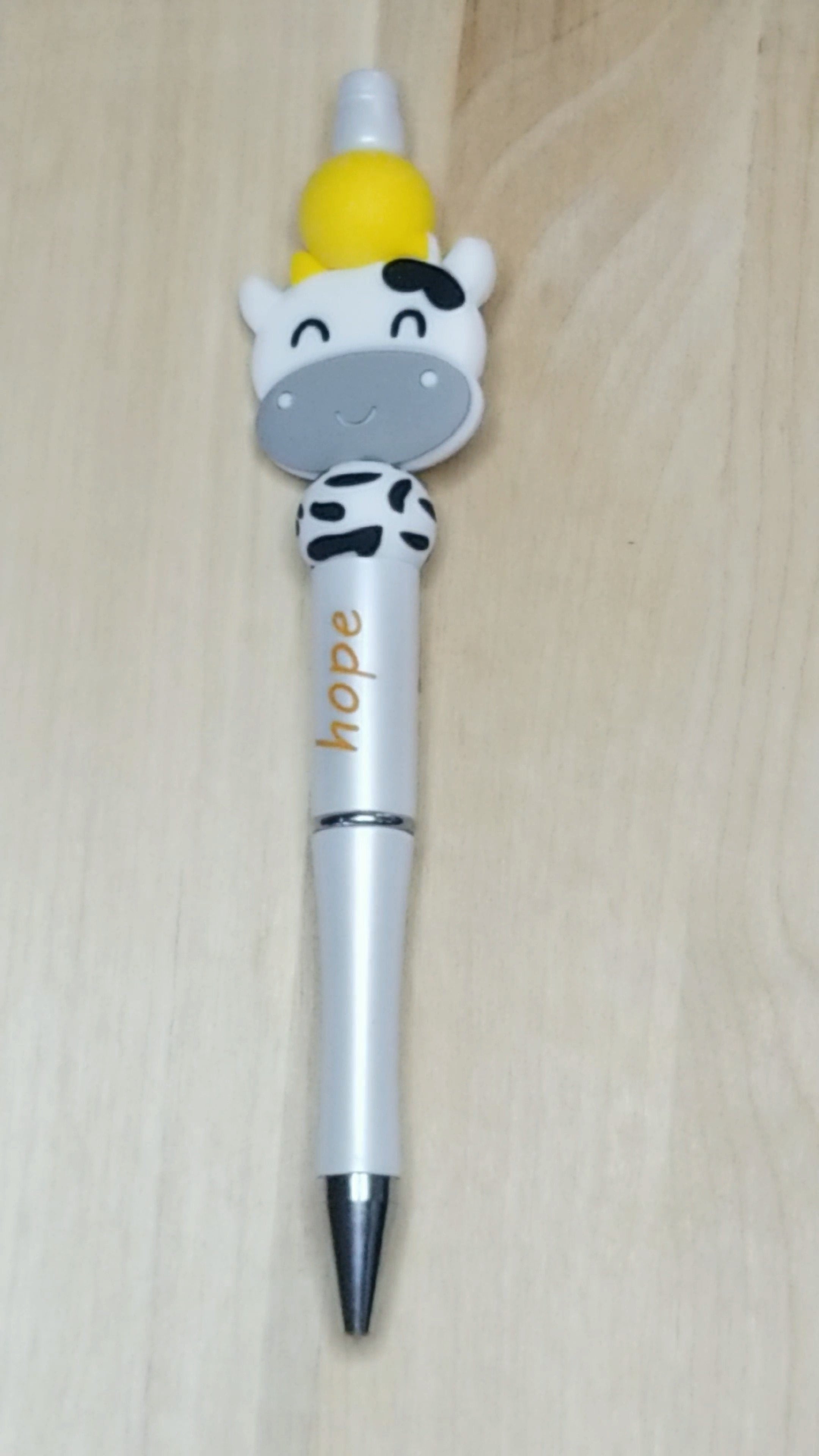 Cow Silicone Beaded Pen