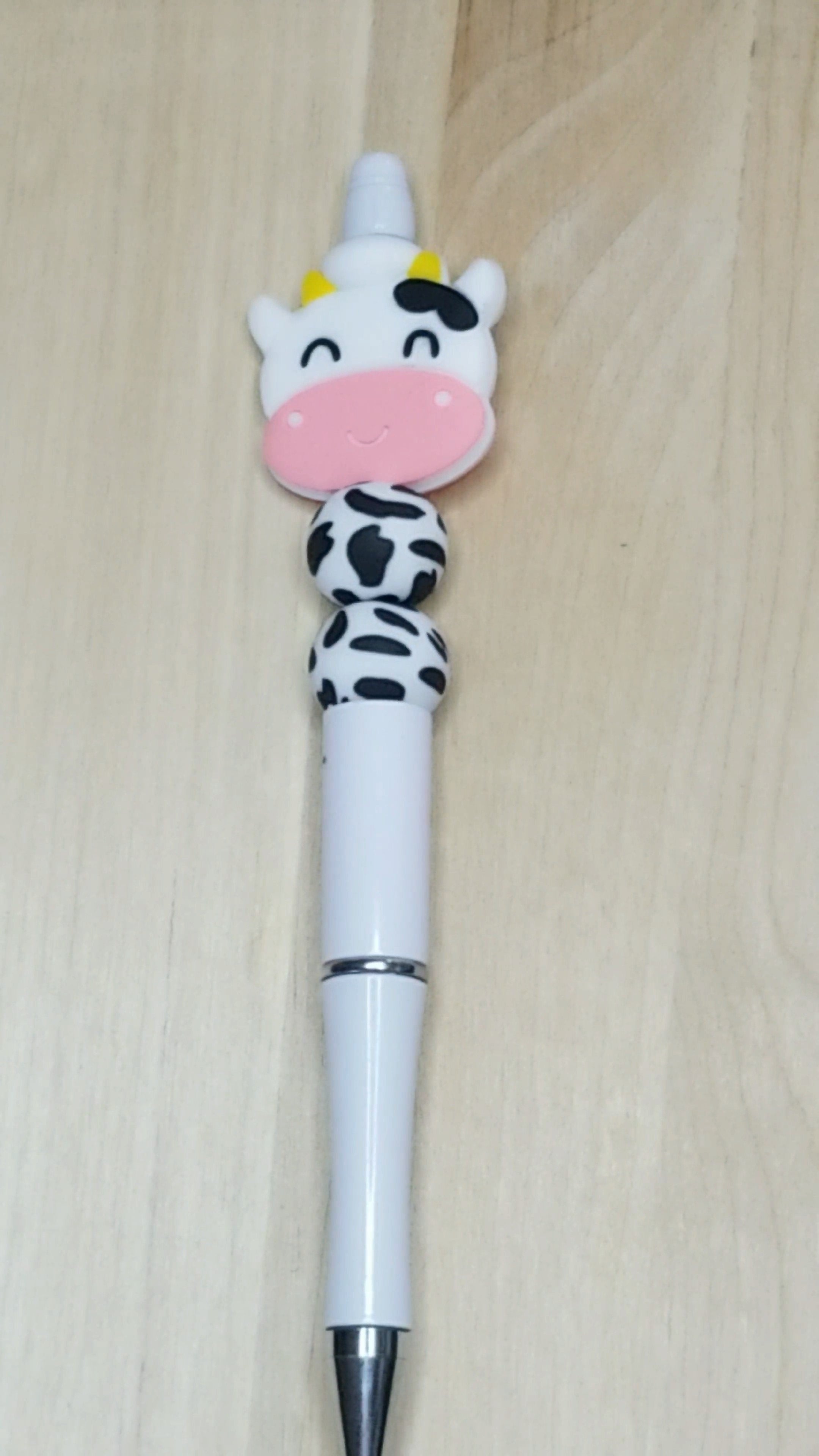 Cow Silicone Beaded Pen