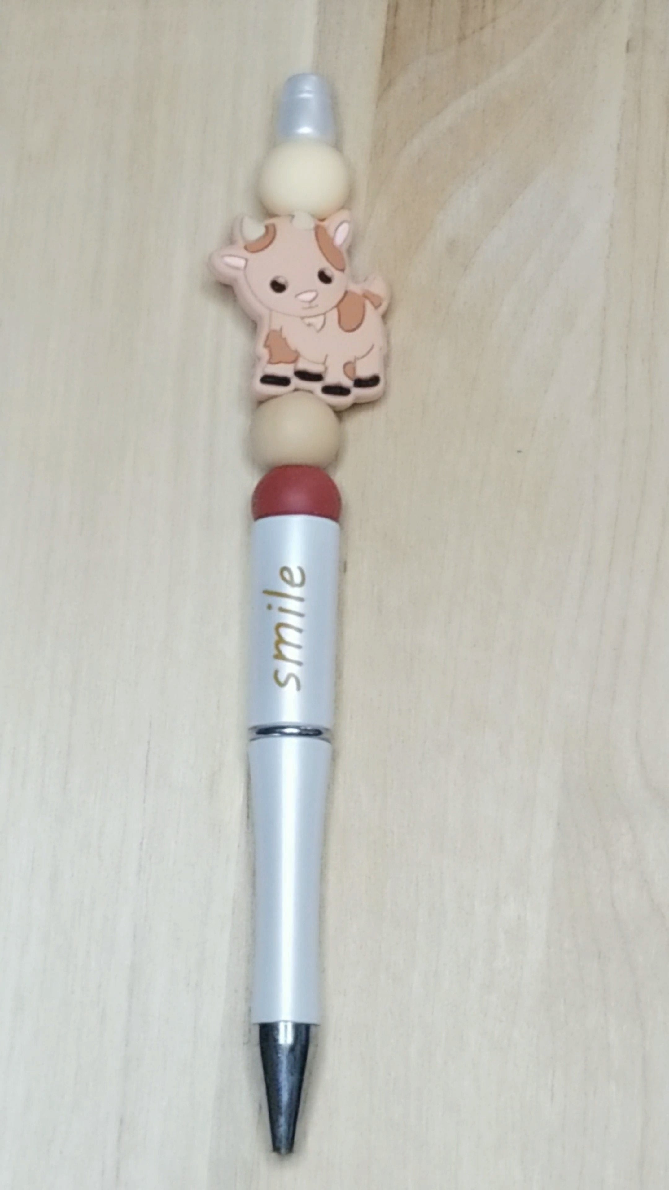 Cow Silicone Beaded Pen