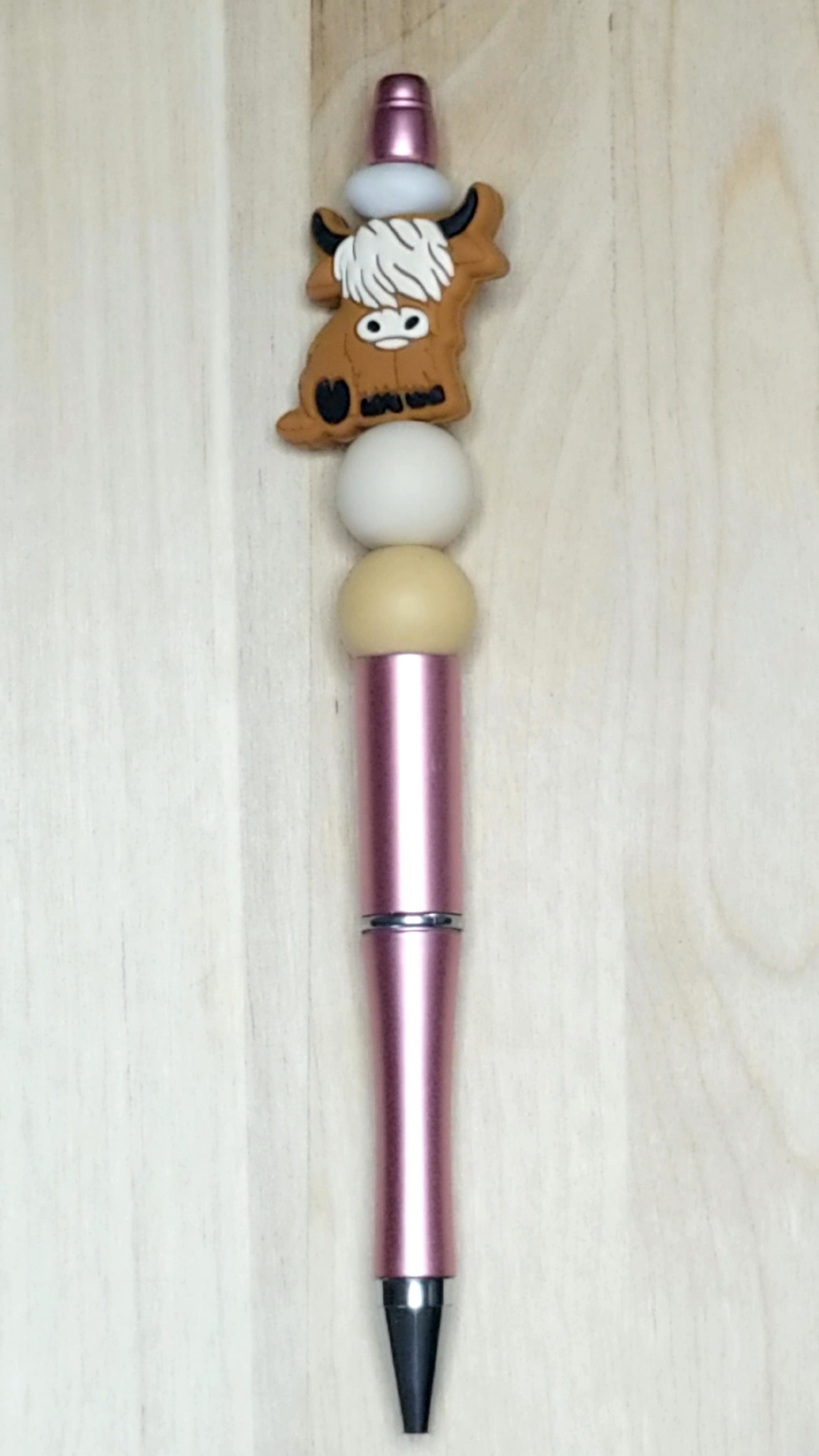 Cow Silicone Beaded Pen