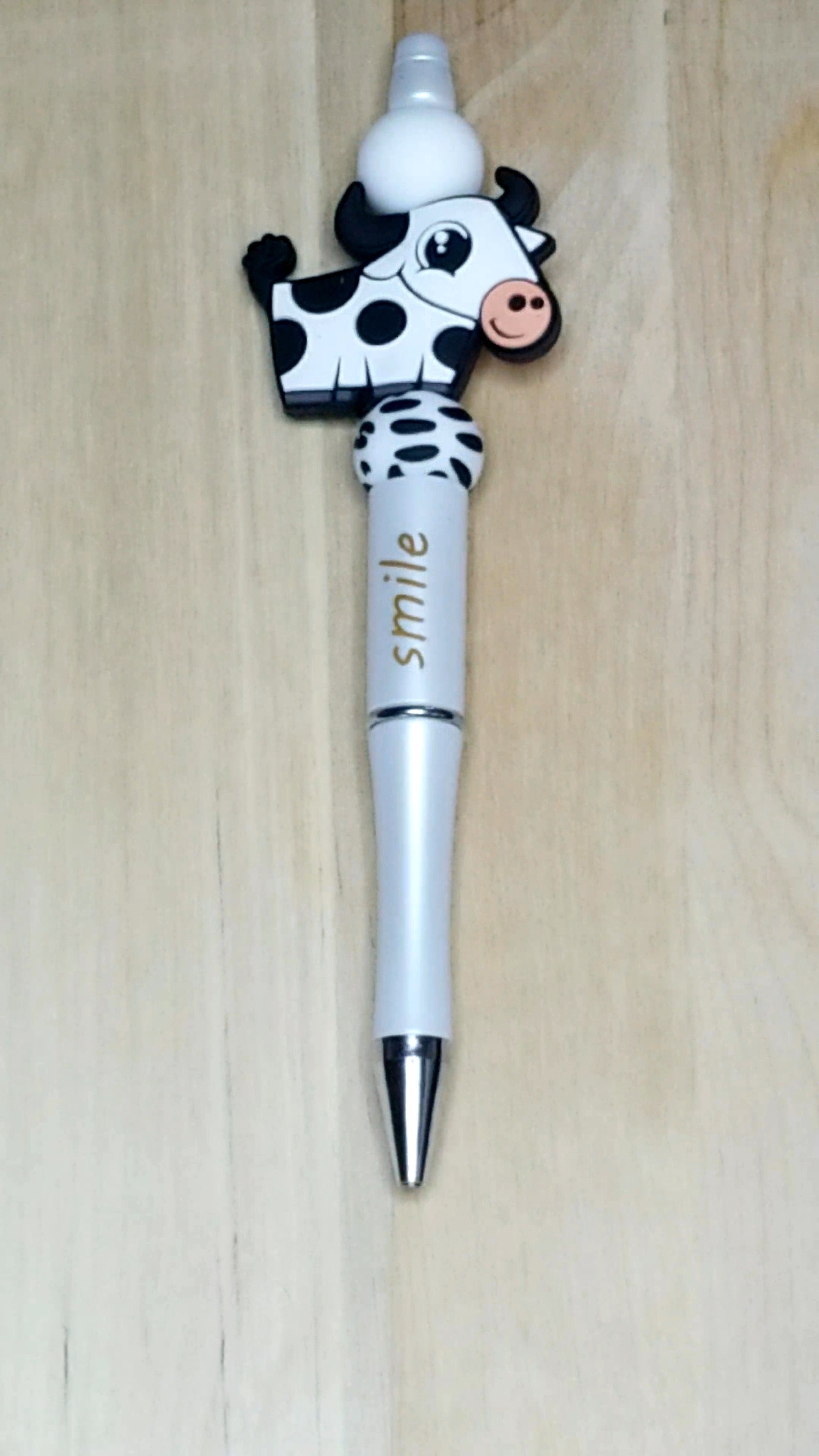 Cow Silicone Beaded Pen
