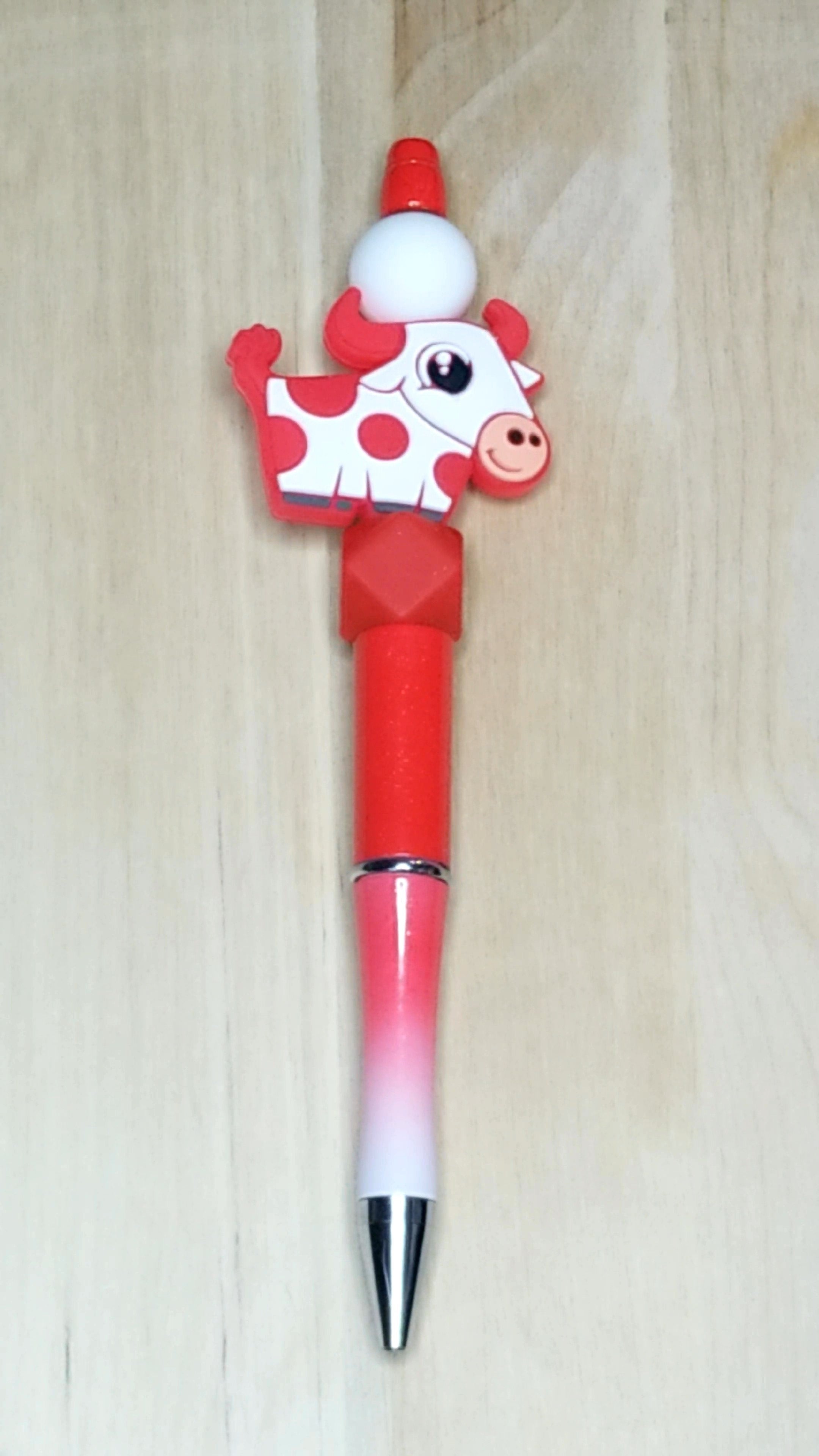 Cow Silicone Beaded Pen