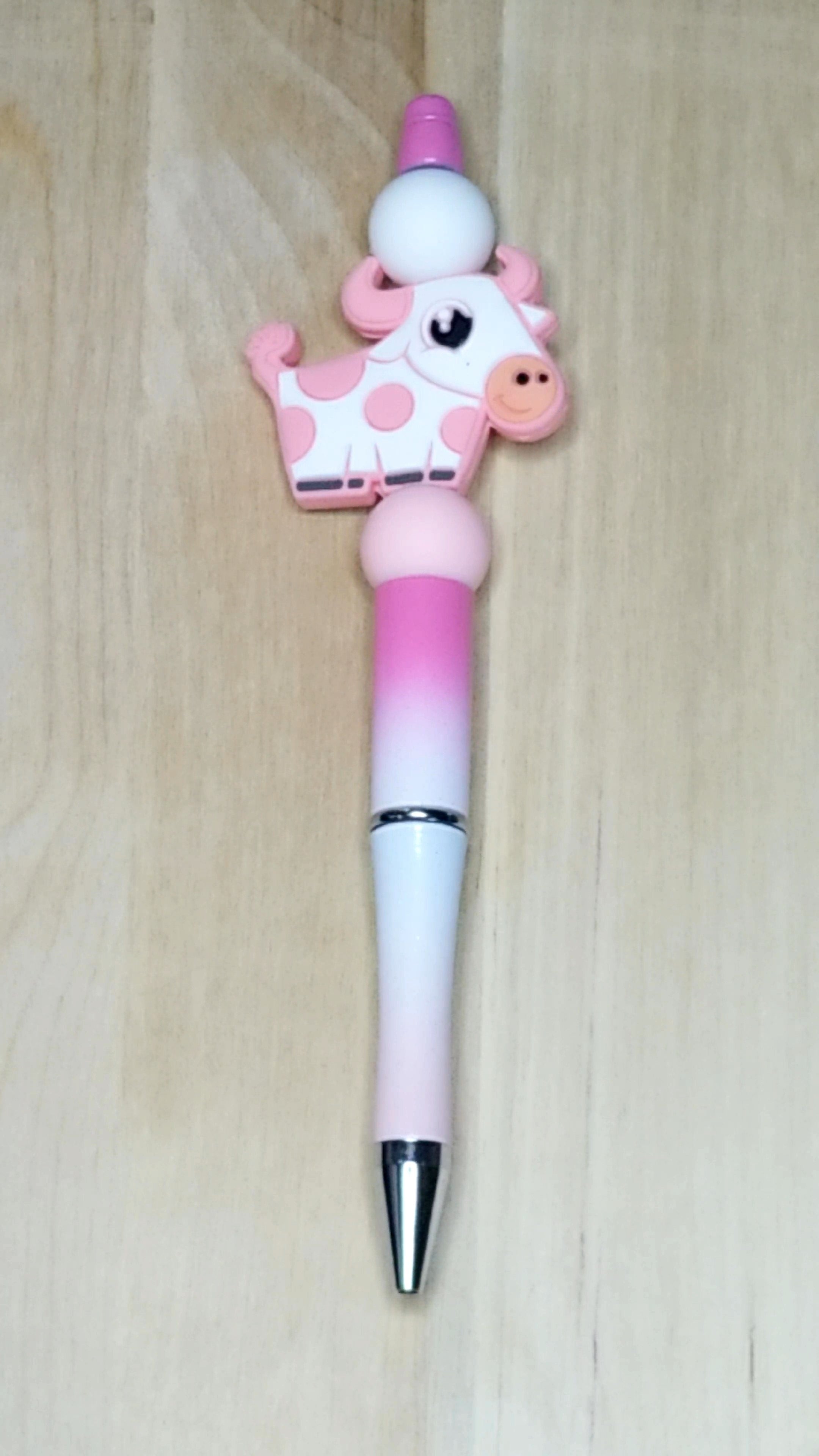 Cow Silicone Beaded Pen