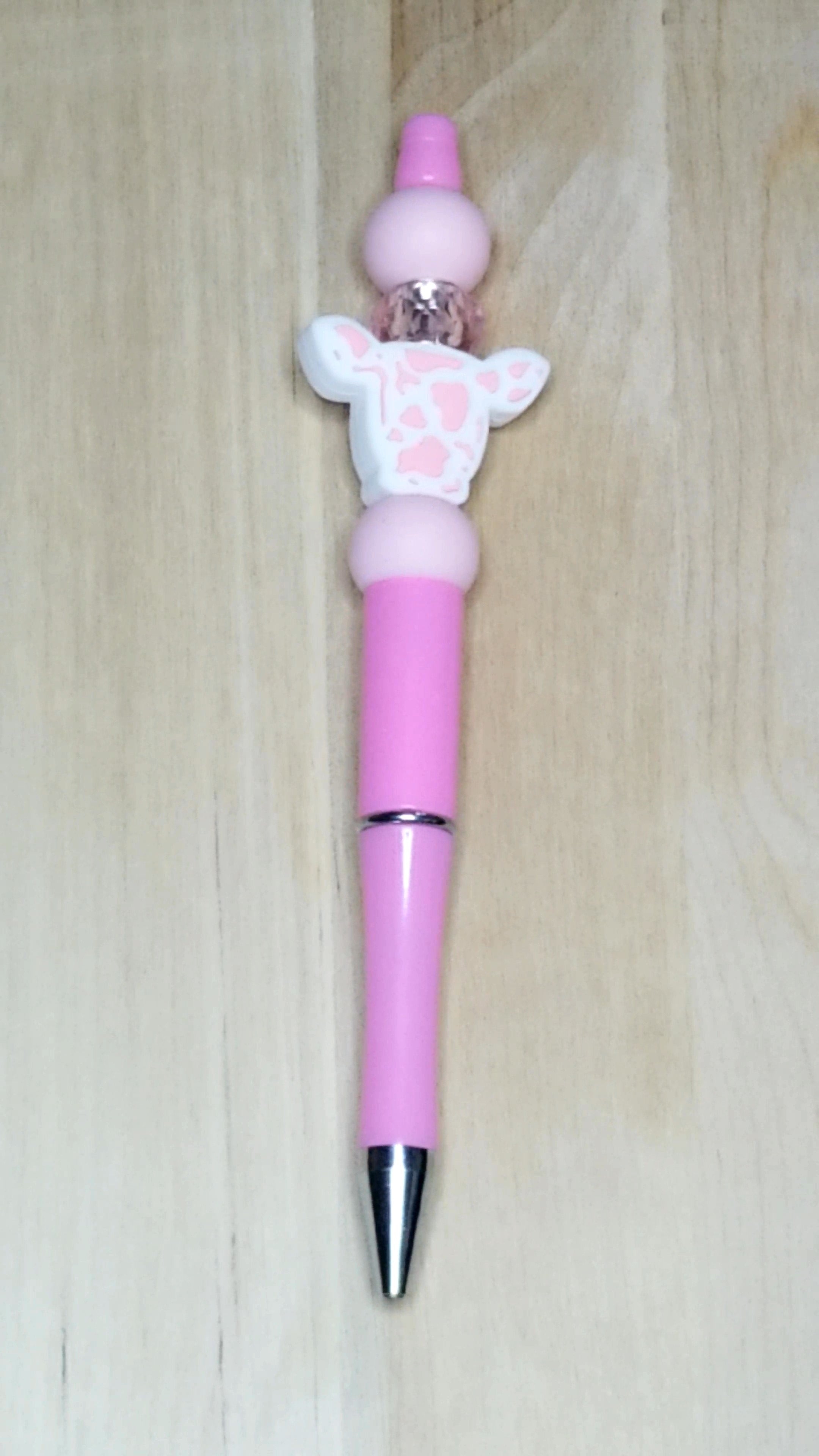Cow Silicone Beaded Pen
