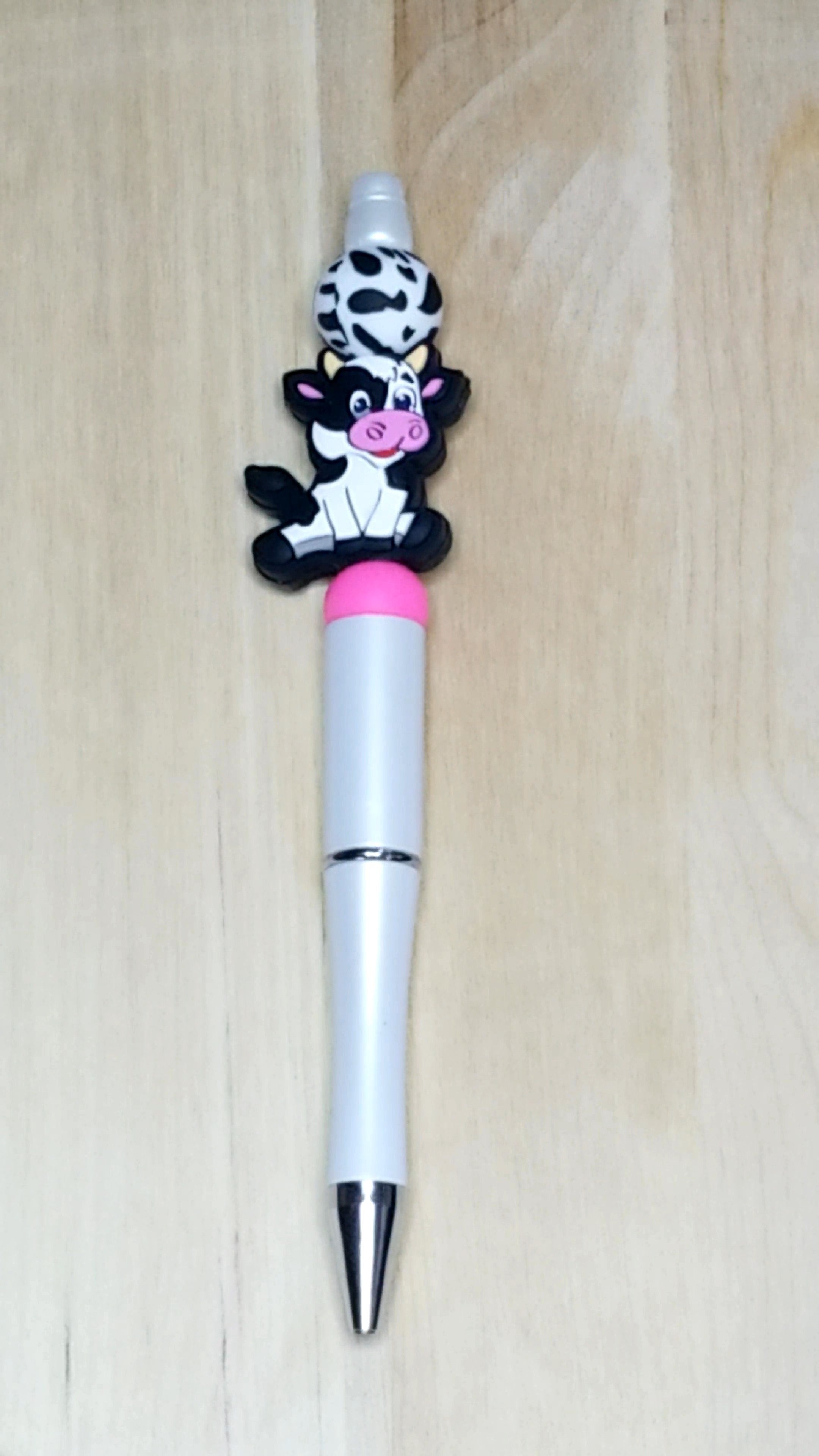 Cow Silicone Beaded Pen