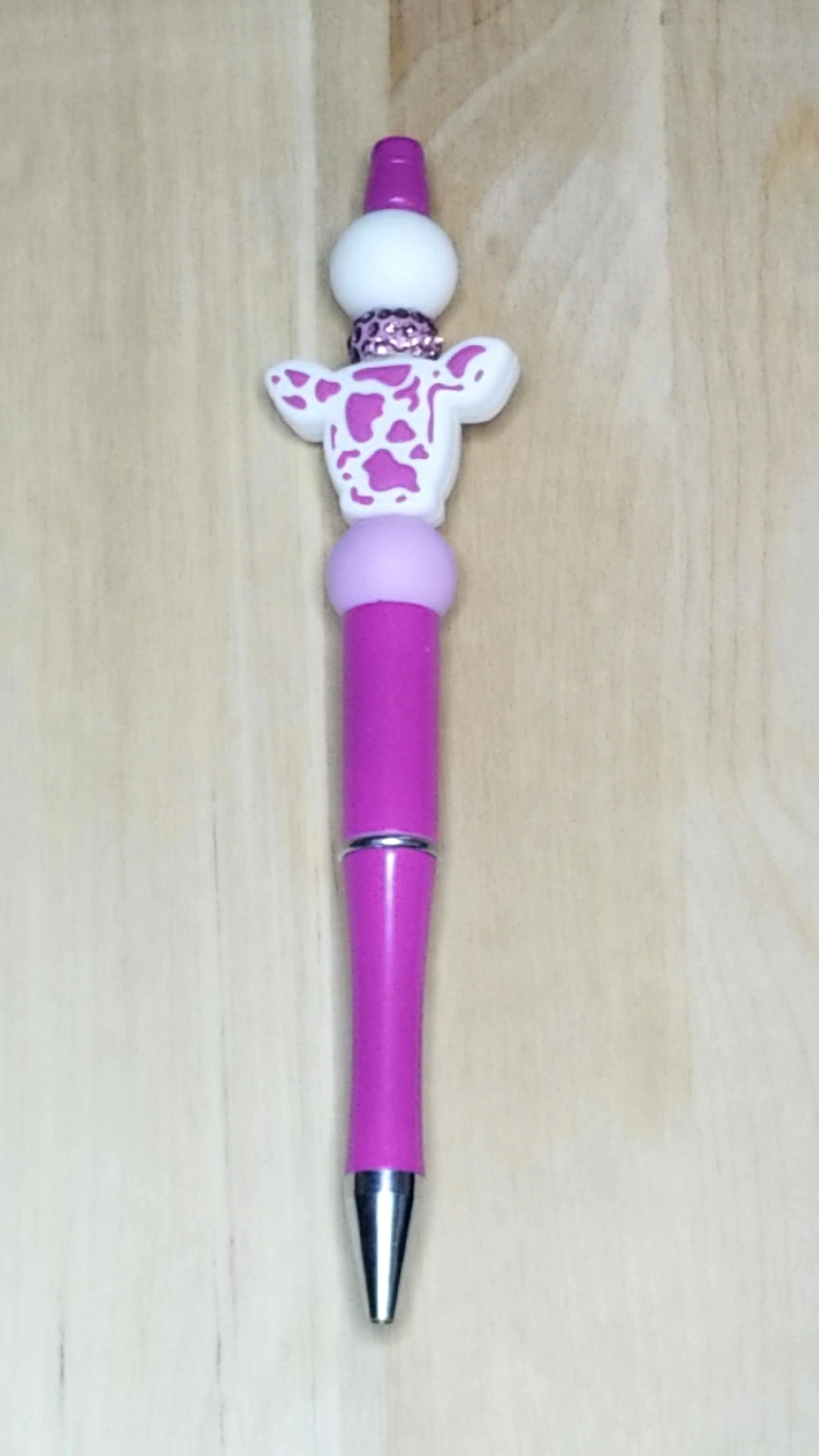 Cow Silicone Beaded Pen