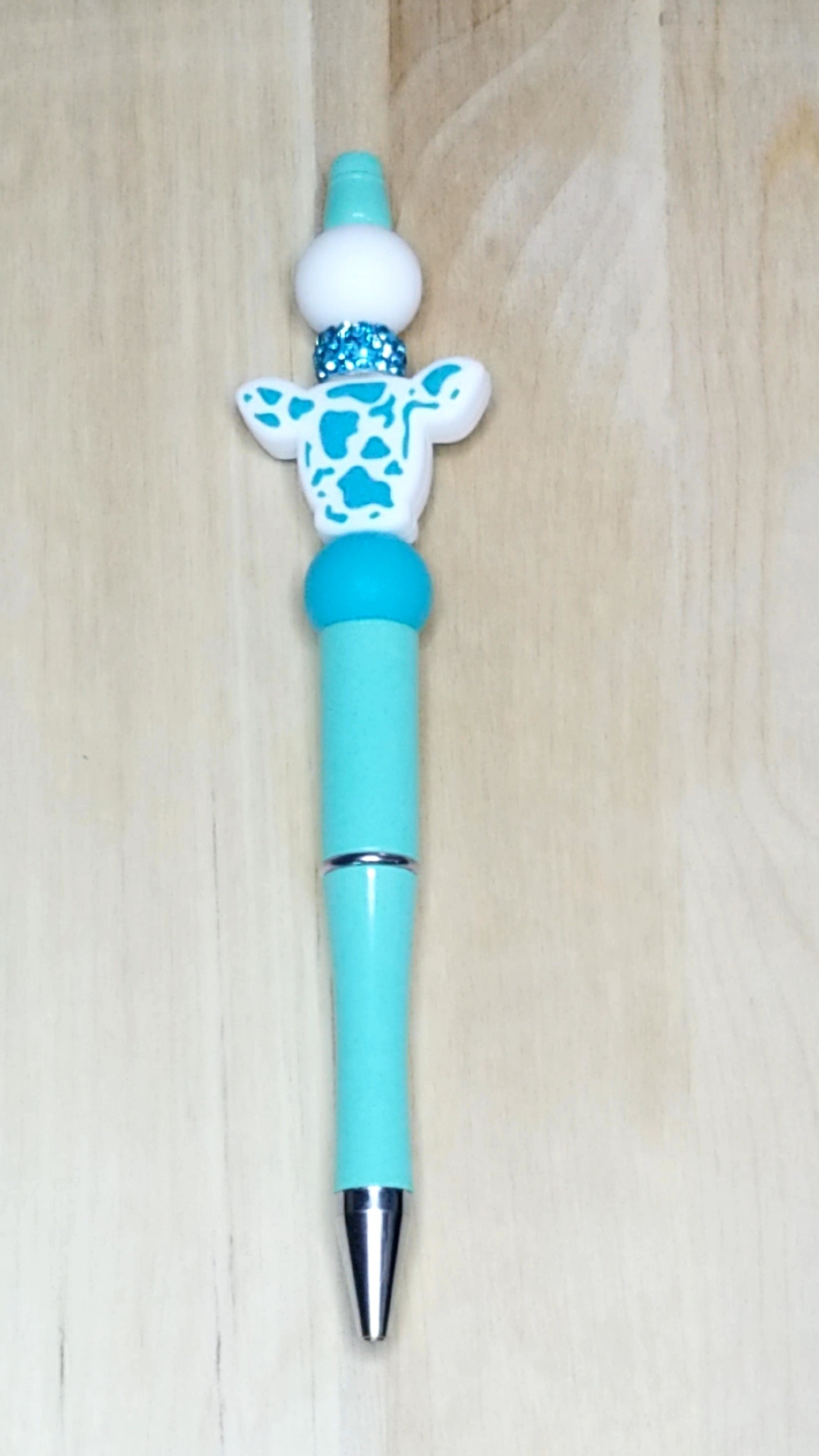 Cow Silicone Beaded Pen