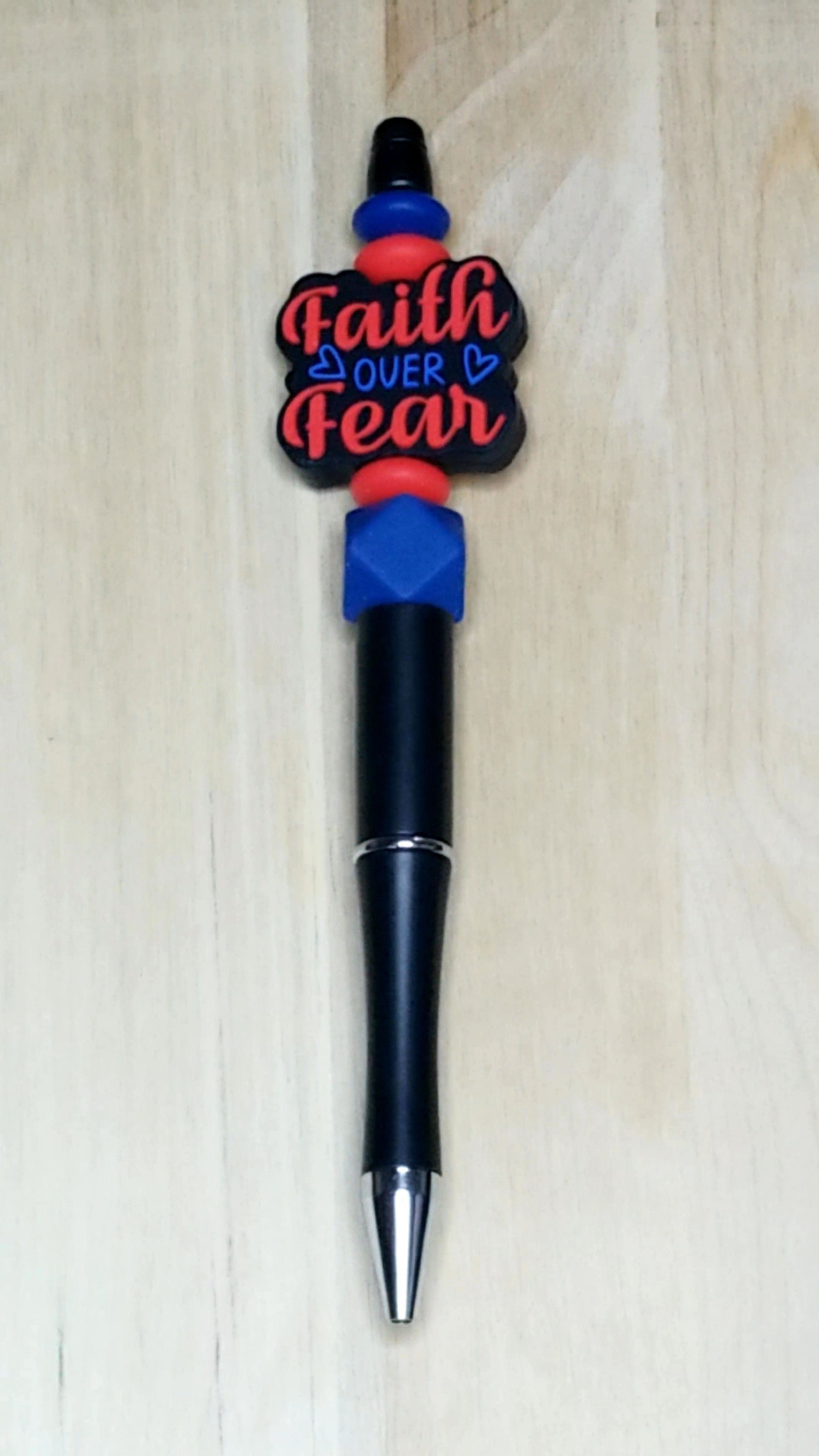 Faith Over Fear Silicone Beaded Pen