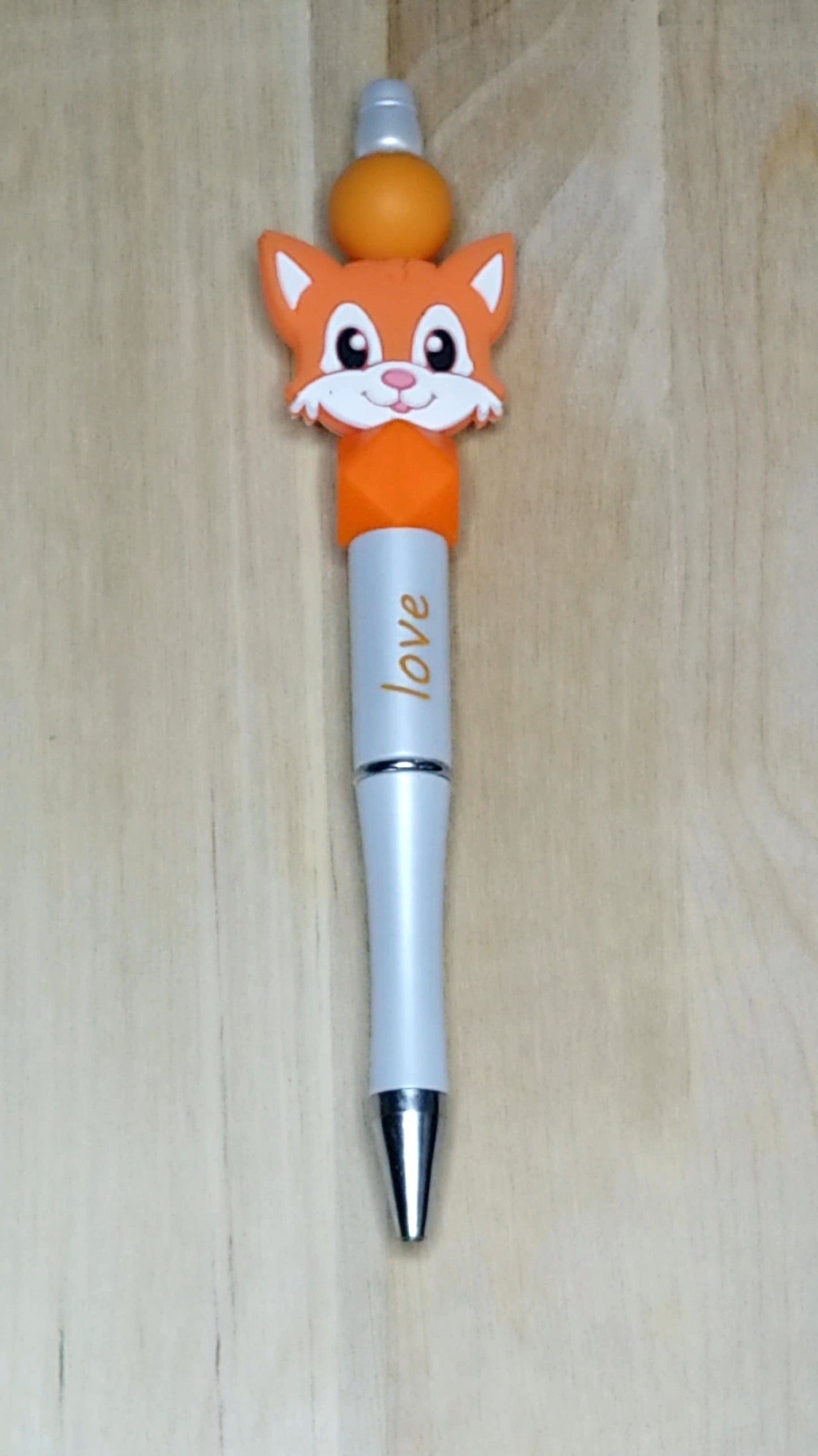 Fox Silicone Beaded Pen