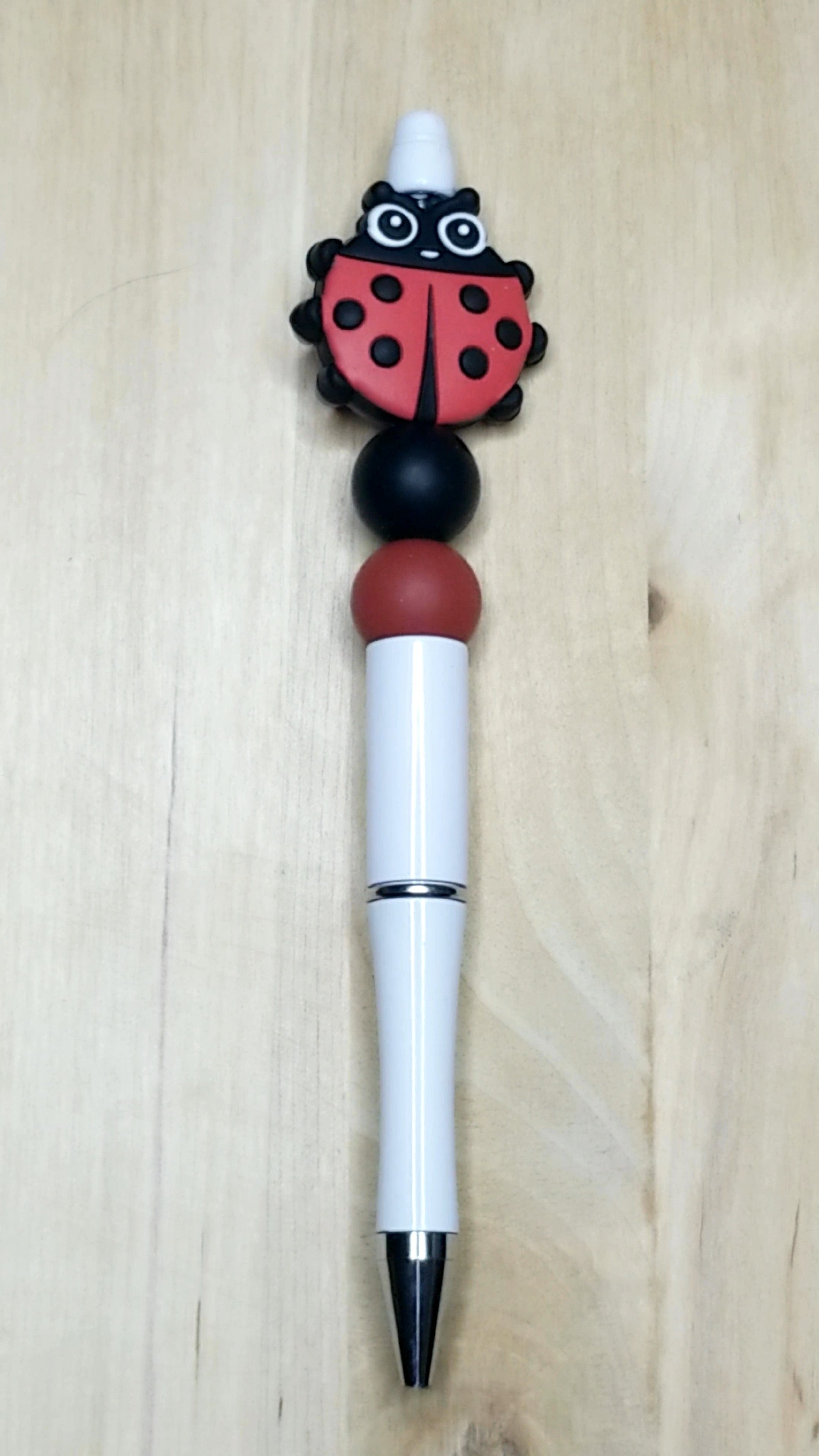 Lady Bug Silicone Beaded Pen