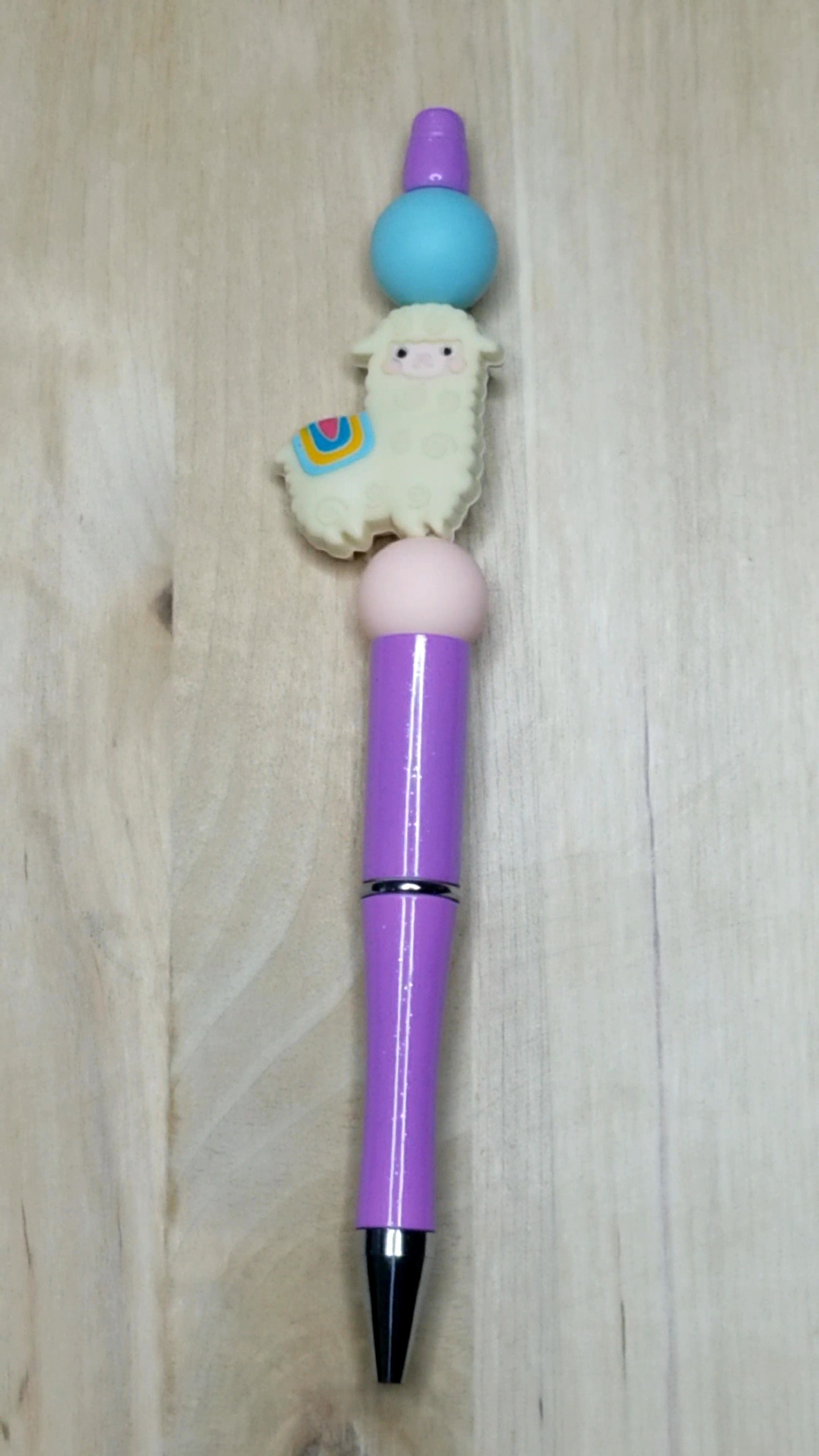 Llama Silicone Beaded Pen