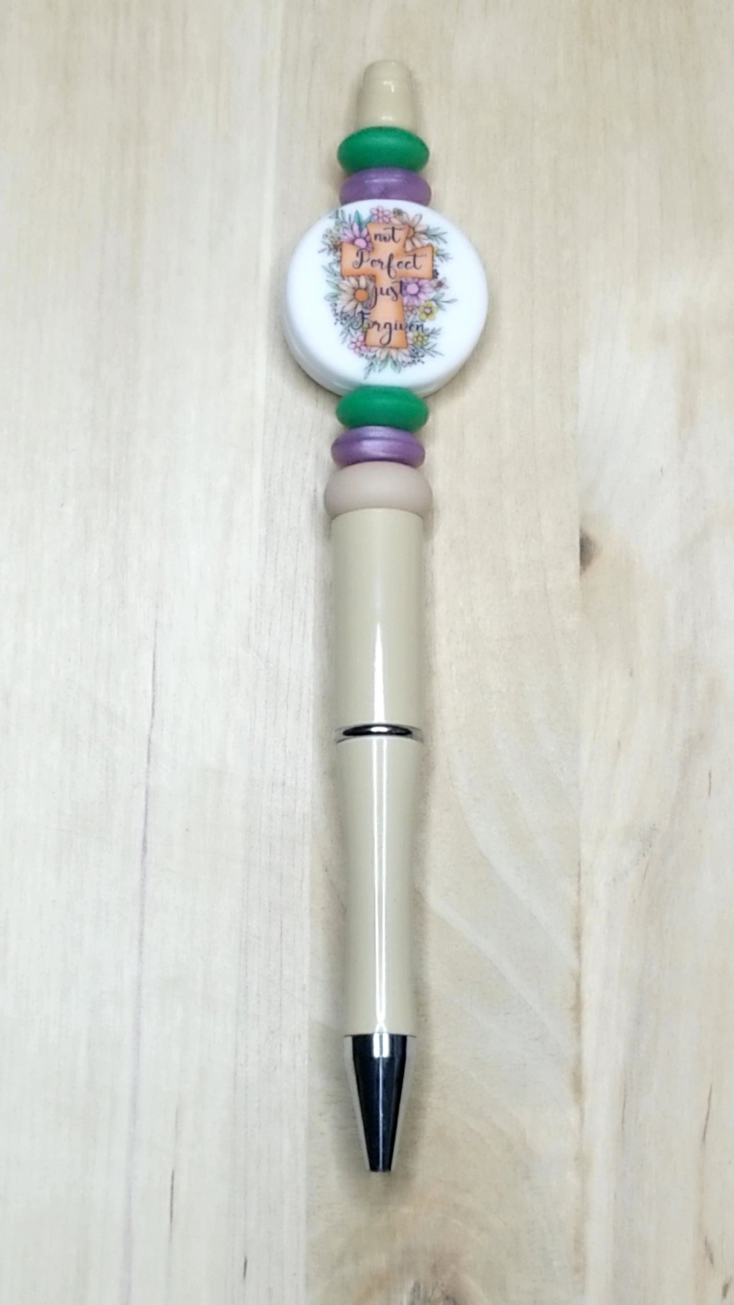 Not Perfect Just Forgiven Silicone Beaded Pen