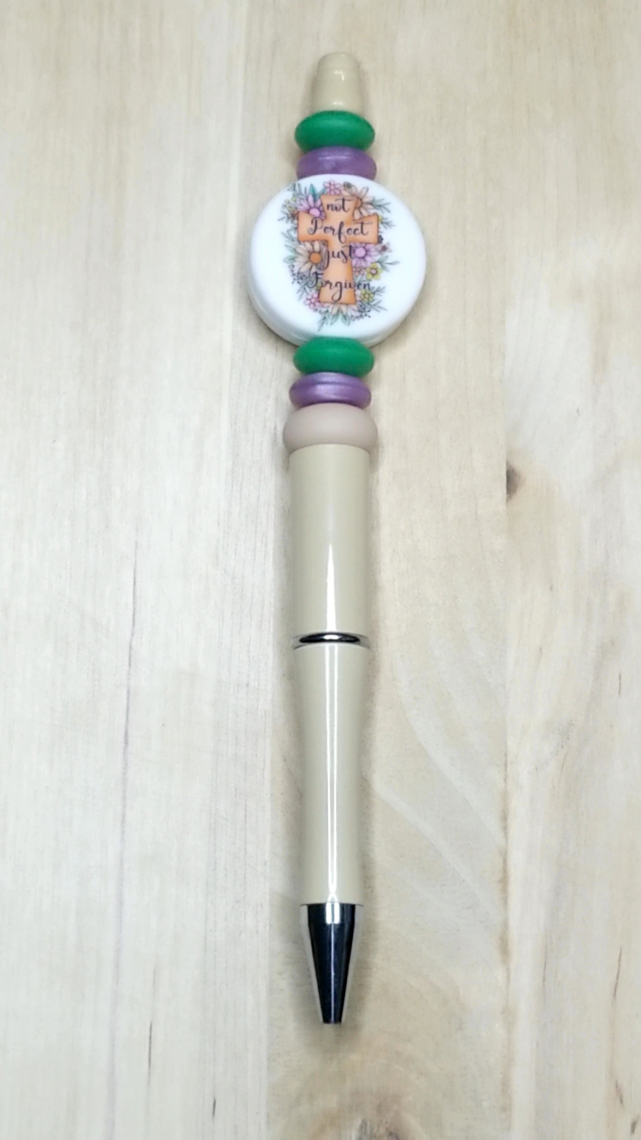 Not Perfect Just Forgiven Silicone Beaded Pen