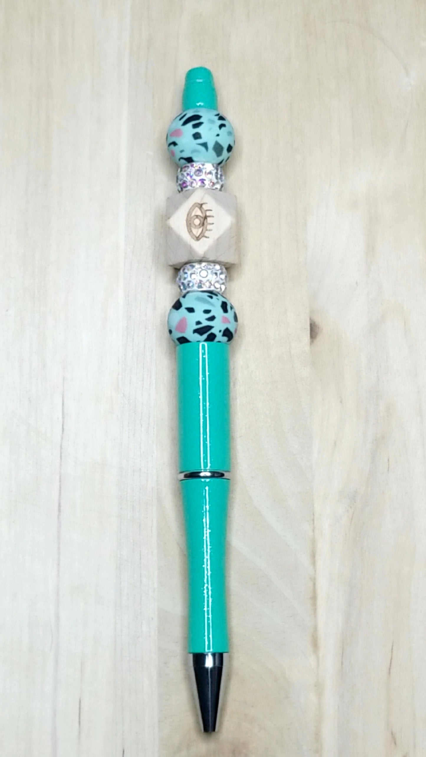 Wooden Third Eye Silicone Beaded Pen