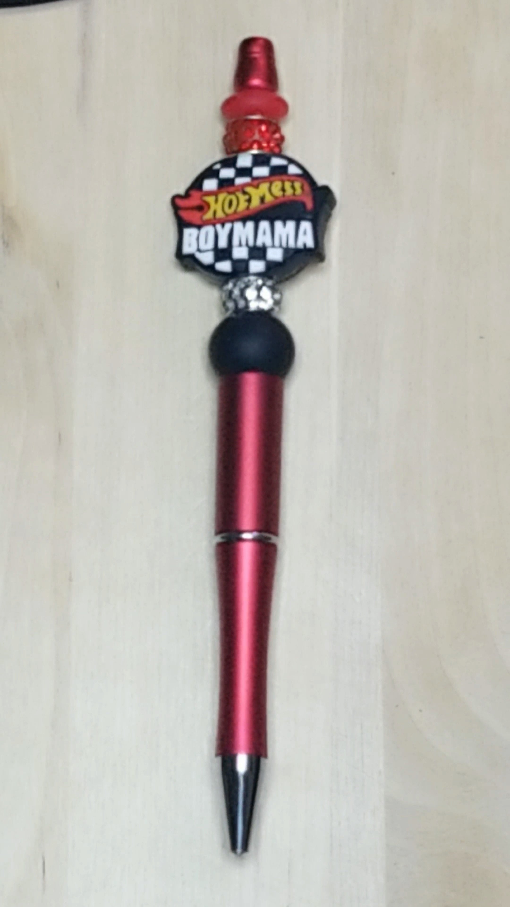 Hot Mess Boy Mom Silicone Beaded Pen