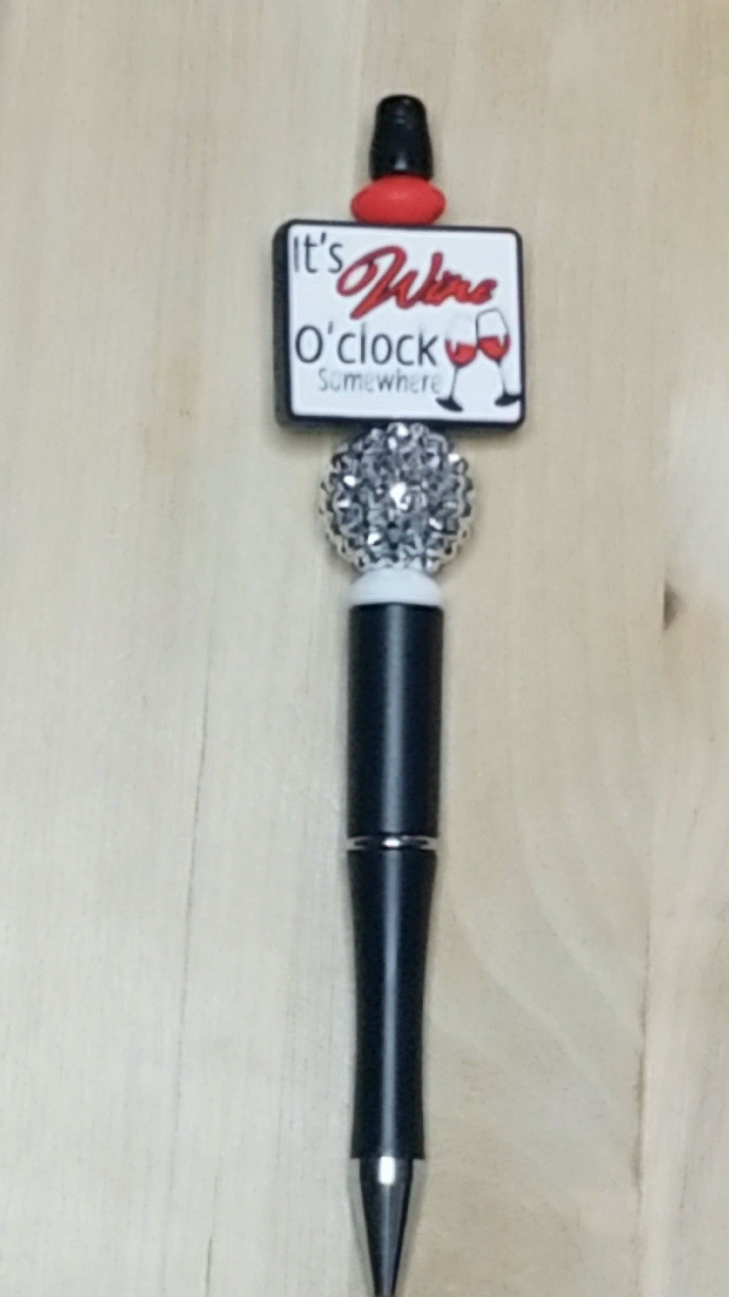 Wine O'clock Silicone Beaded Pen
