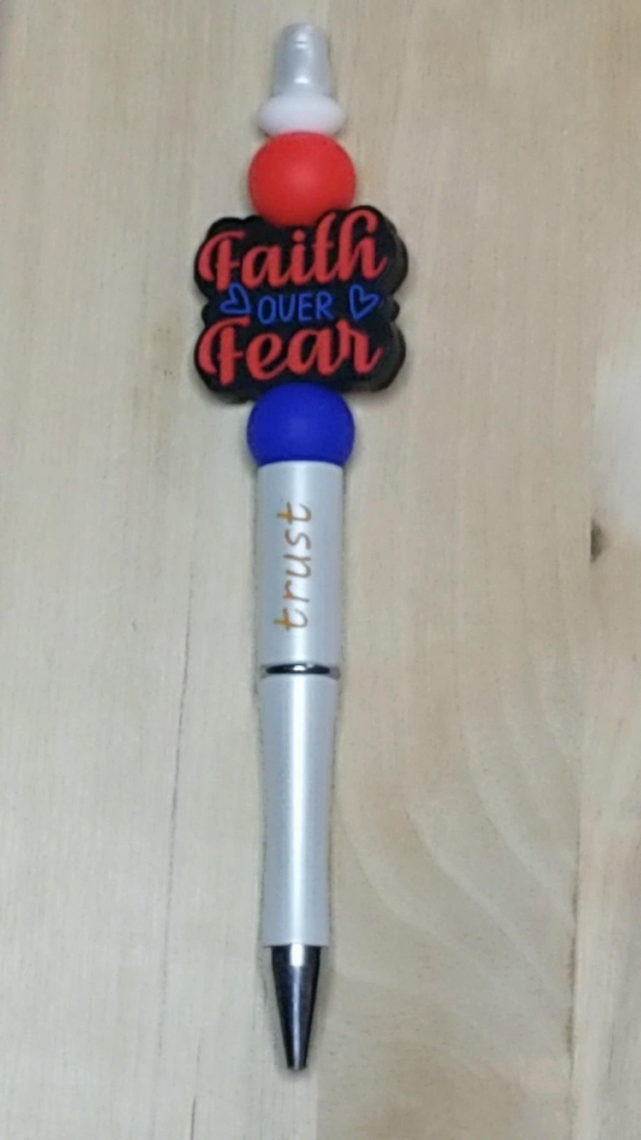 Faith Over Fear Silicone Beaded Pen