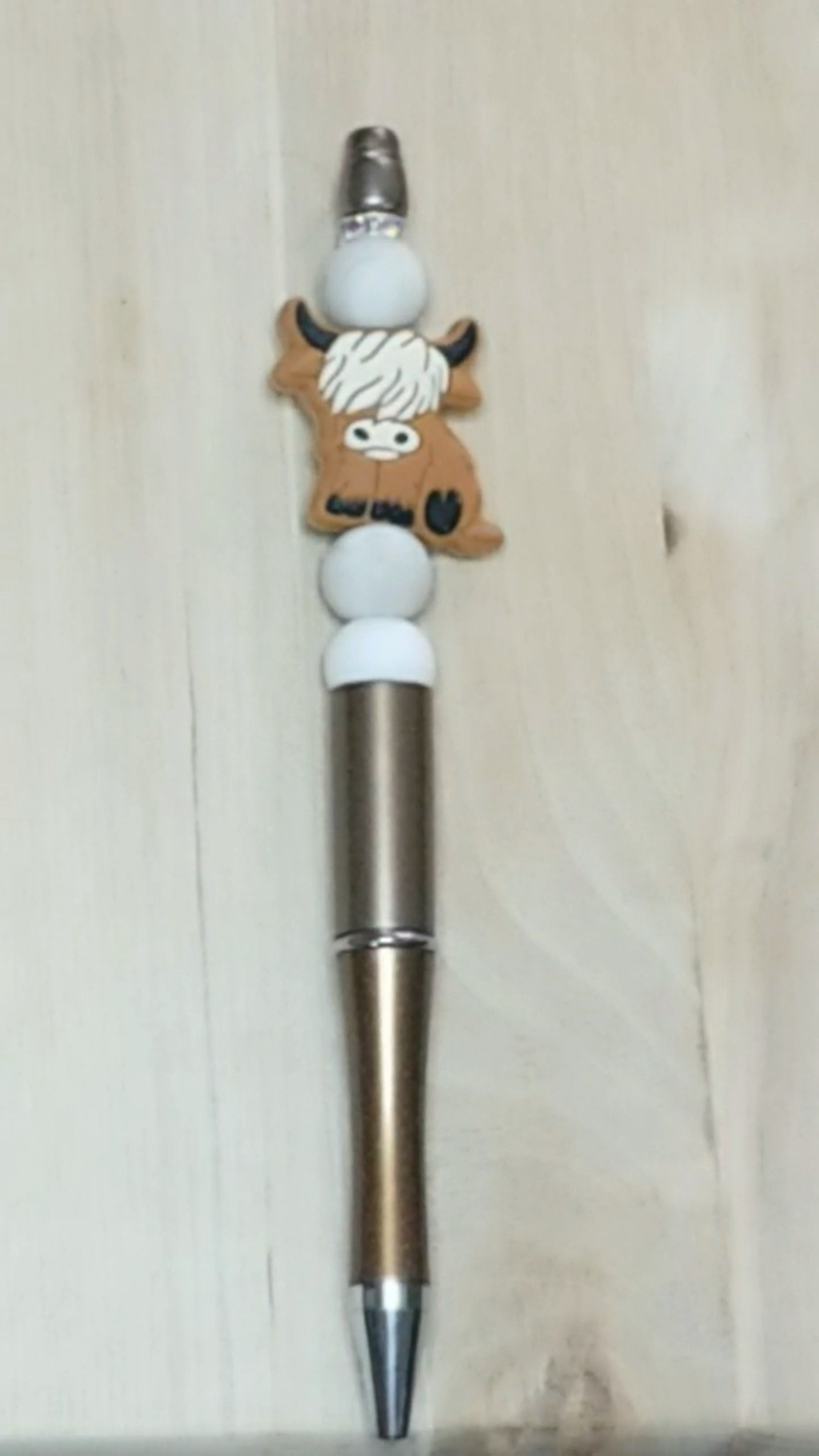 Cow Silicone Beaded Pen