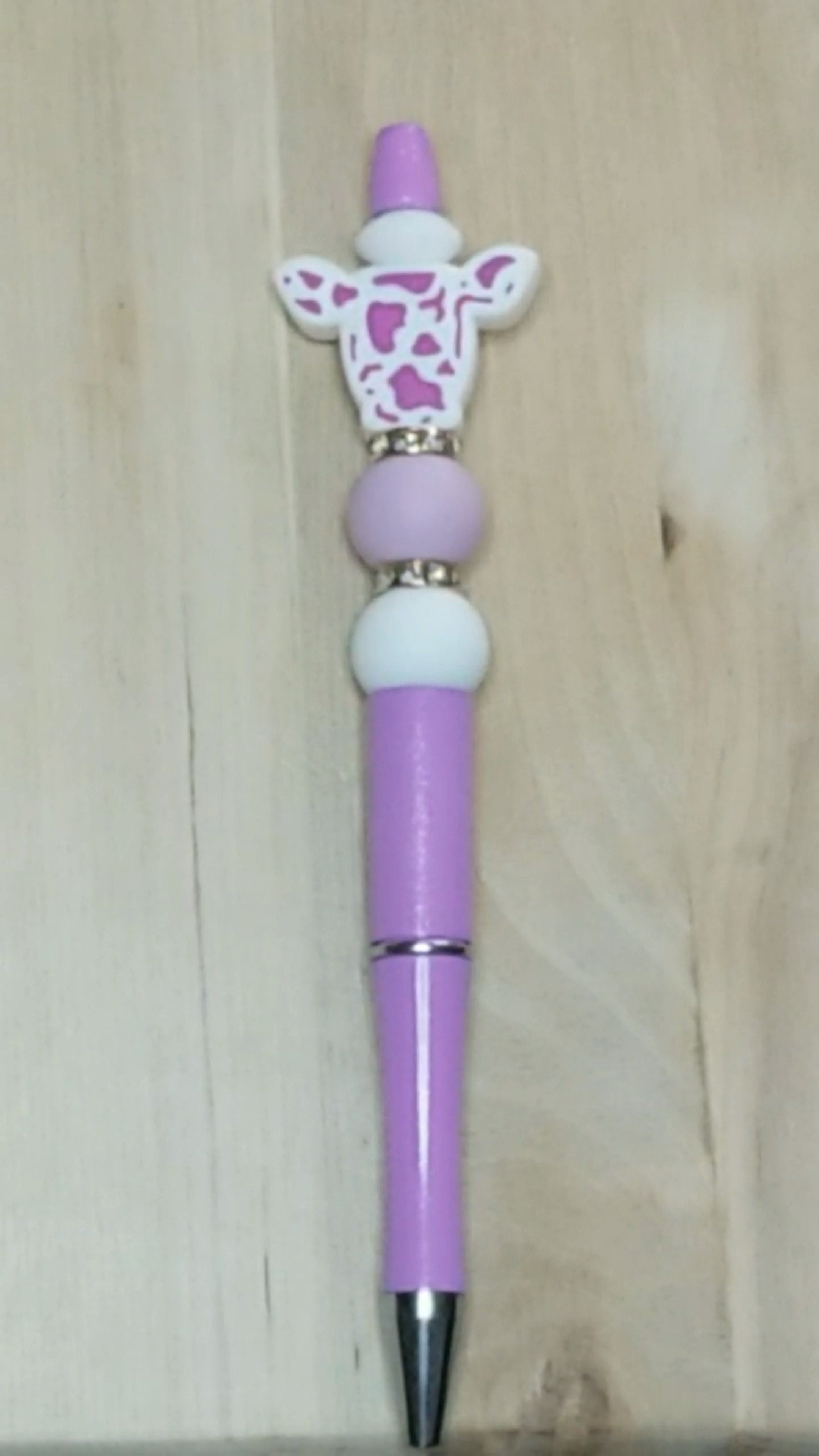 Cow Silicone Beaded Pen