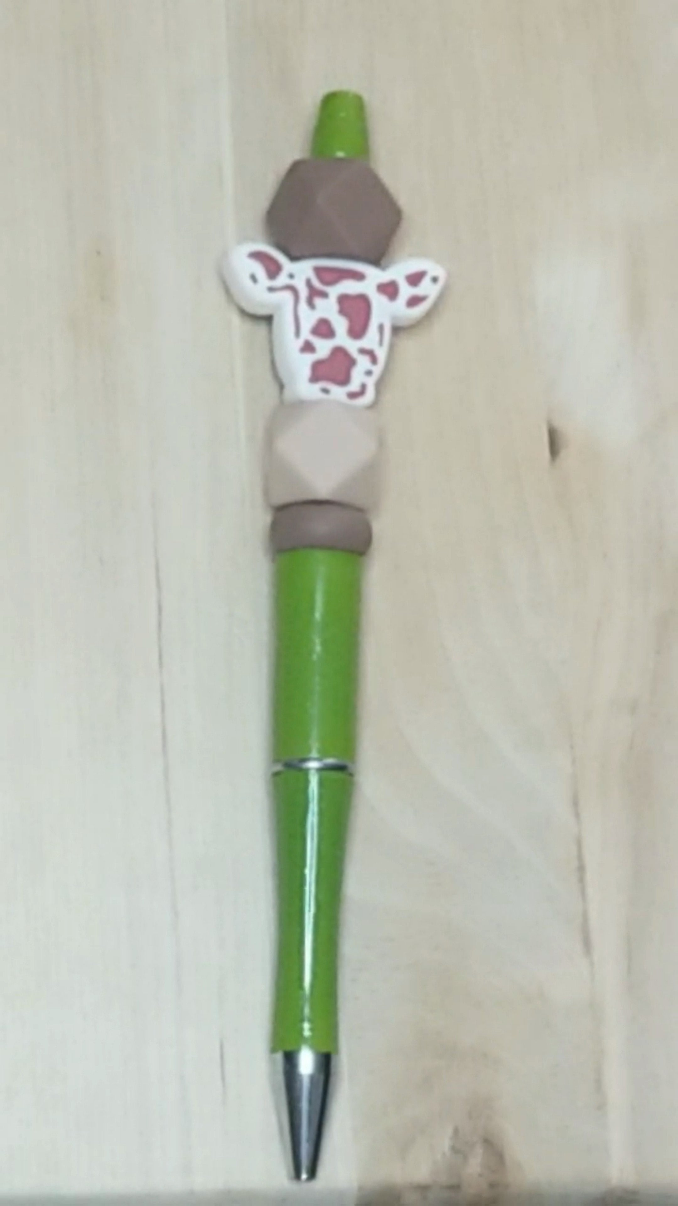Cow Silicone Beaded Pen