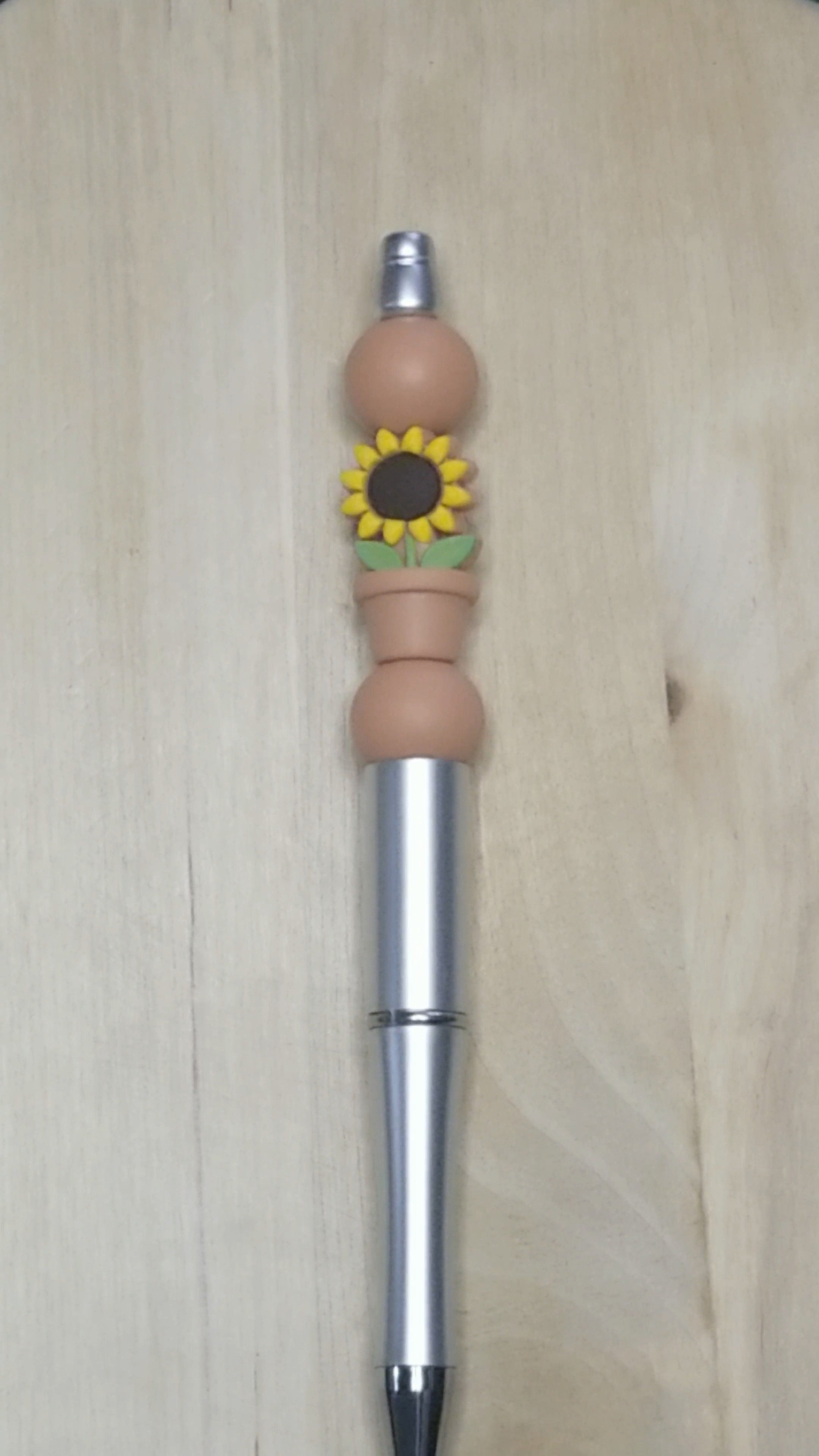 Potted Sunflower Silicone Beaded Pen