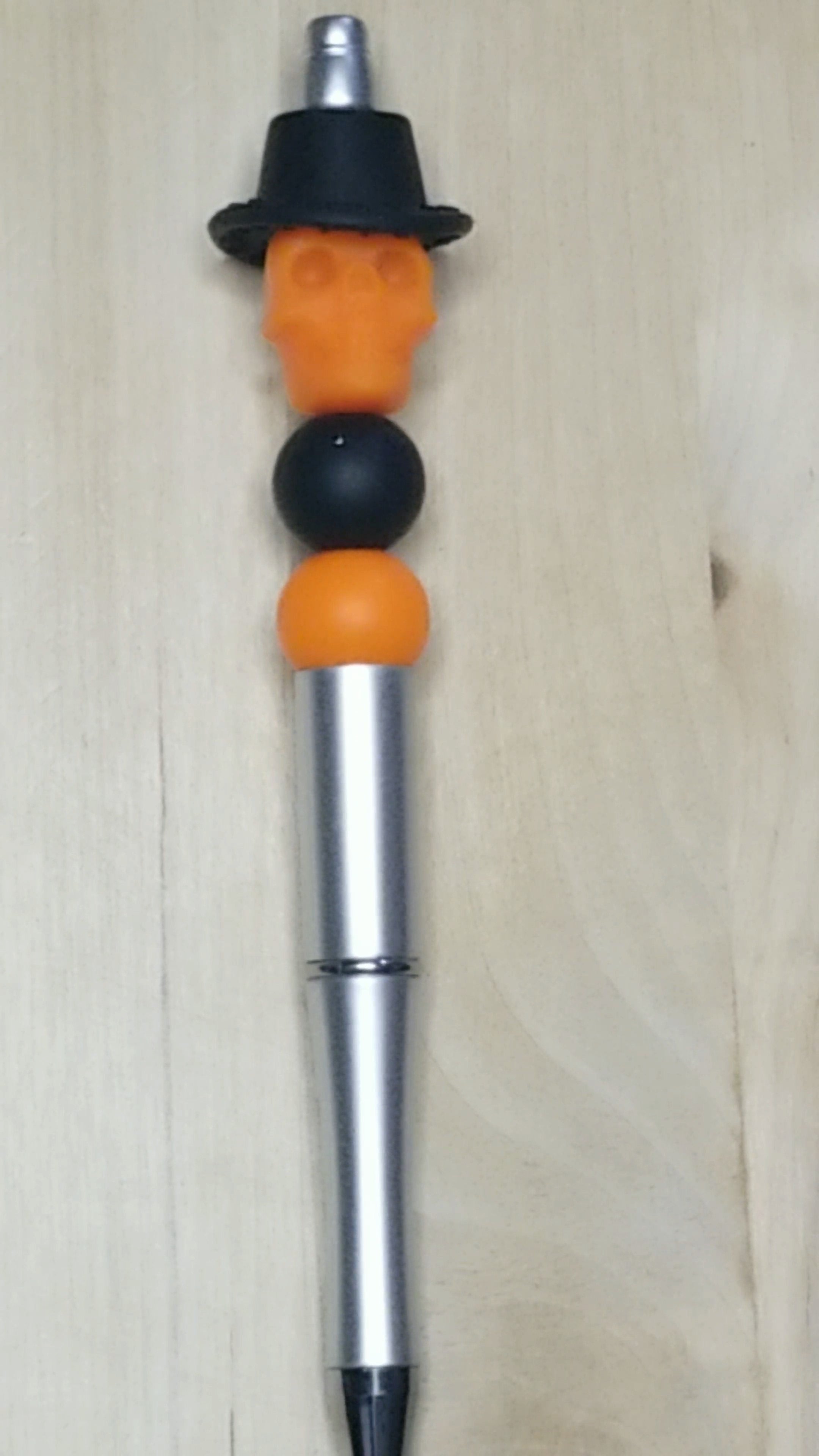 Skull And Hat Silicone Beaded Pen