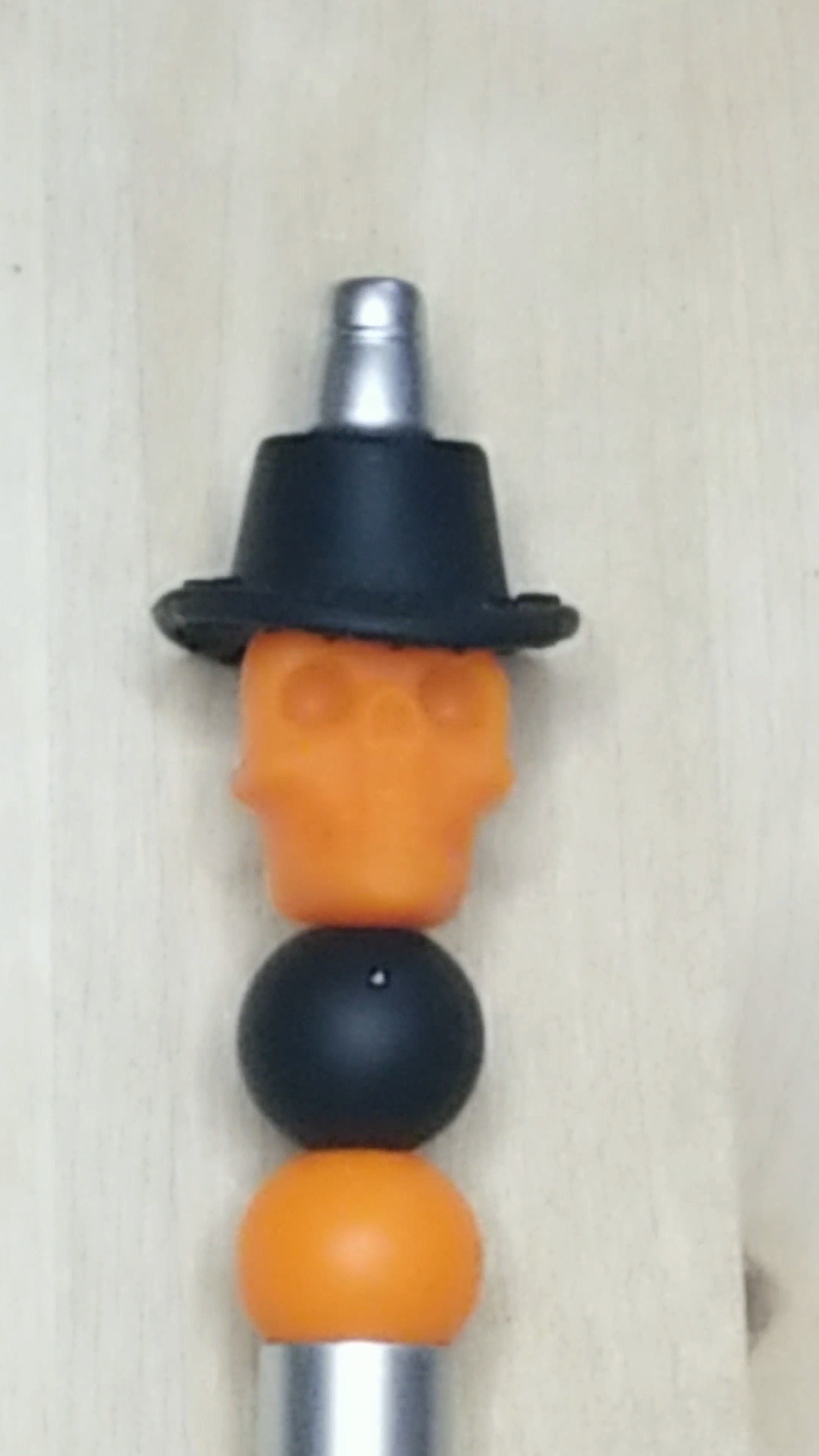 Skull And Hat Silicone Beaded Pen