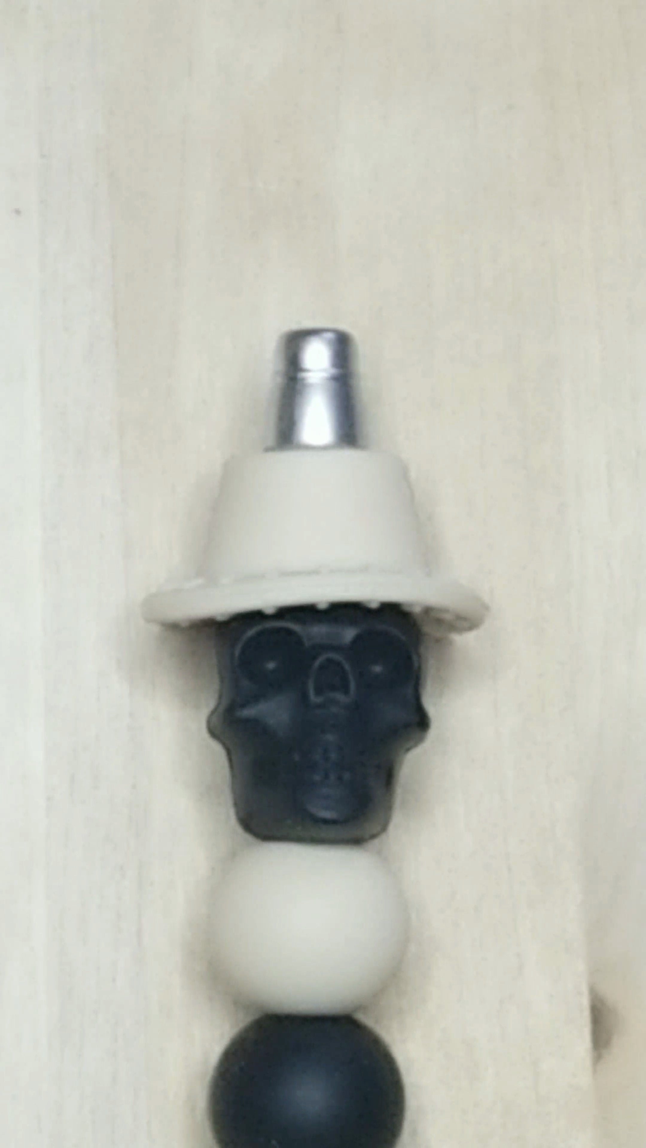 Skull And Hat Silicone Beaded Pen