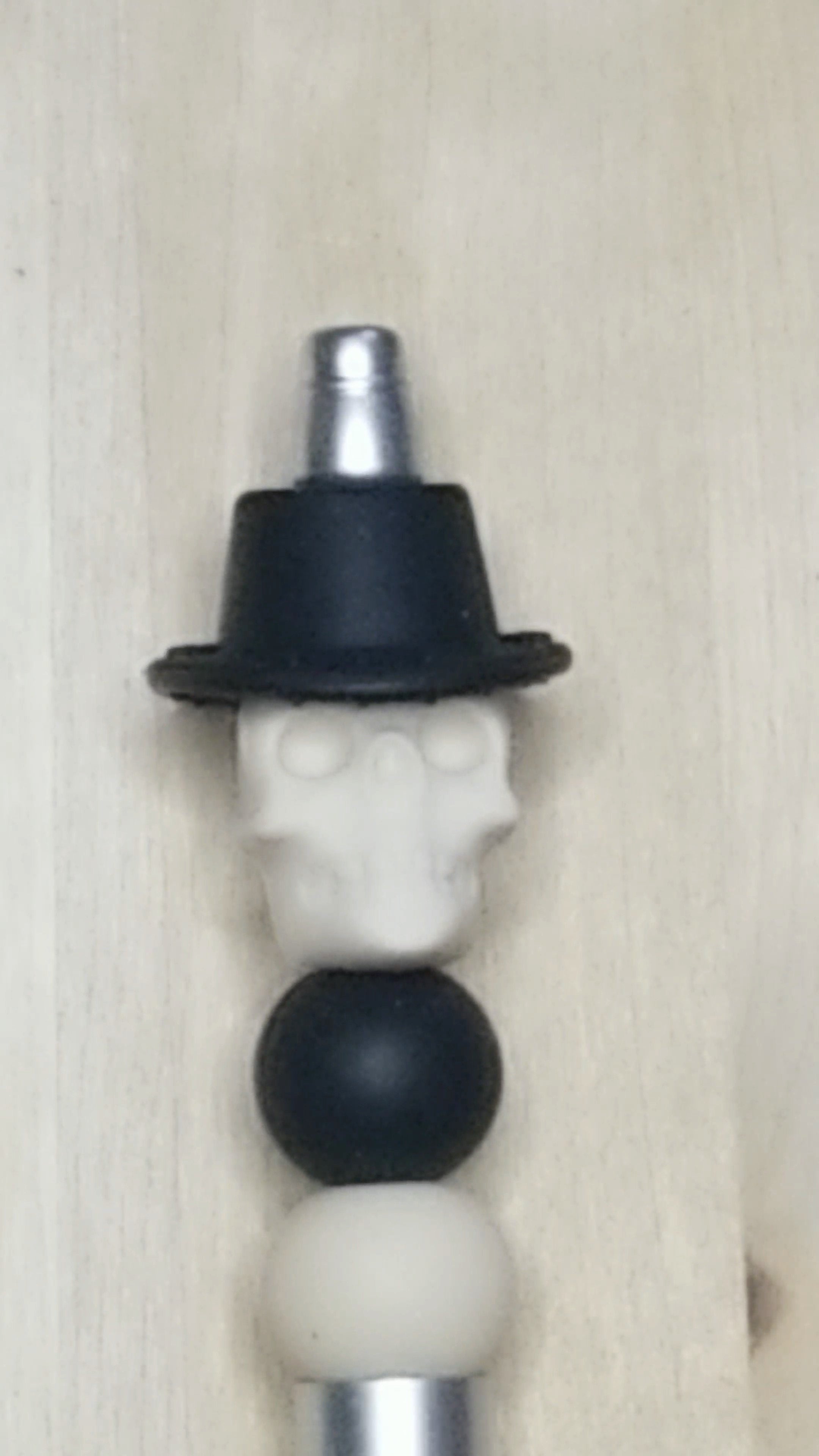 Skull And Hat Silicone Beaded Pen