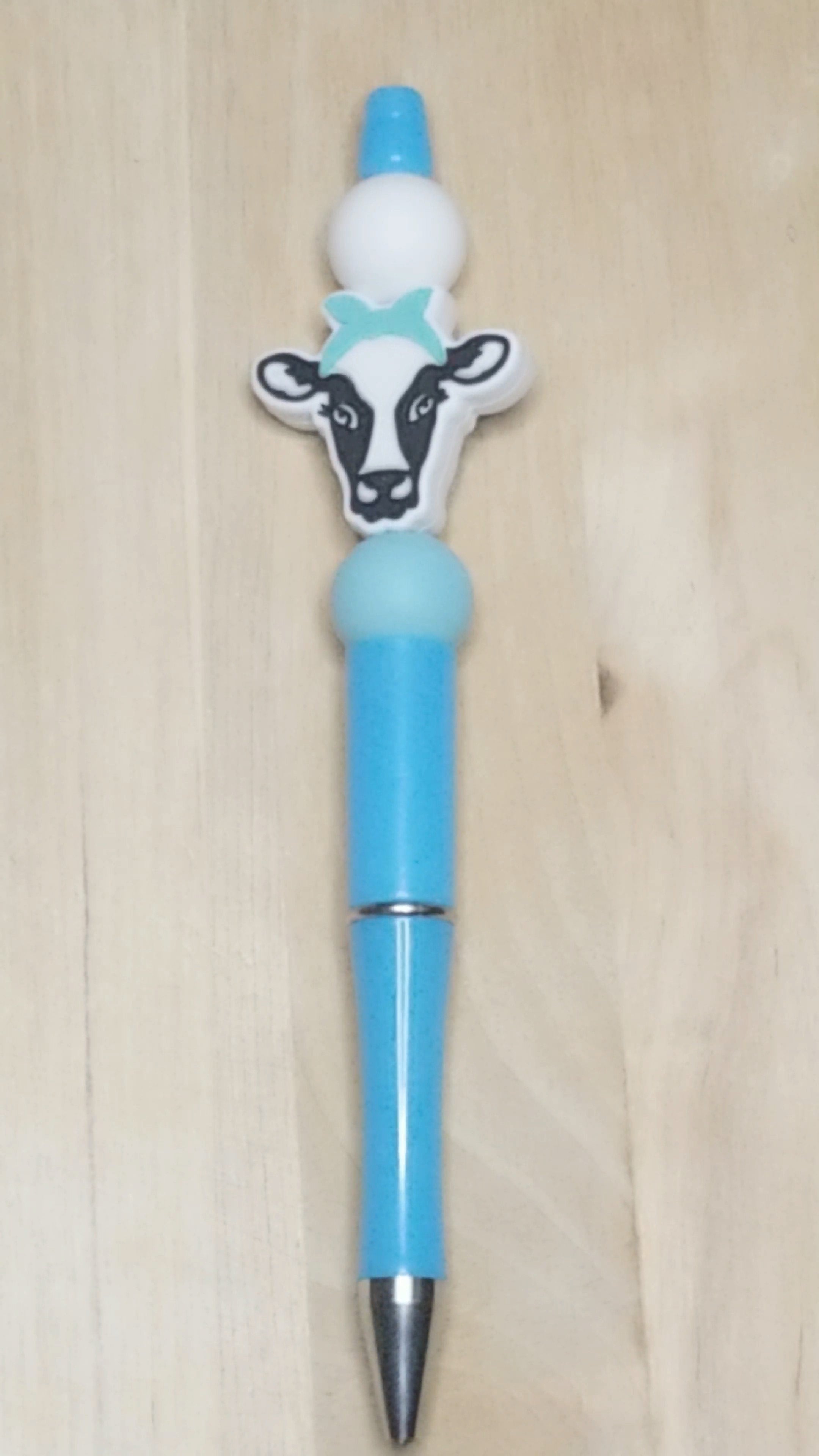 Cow Silicone Beaded Pen