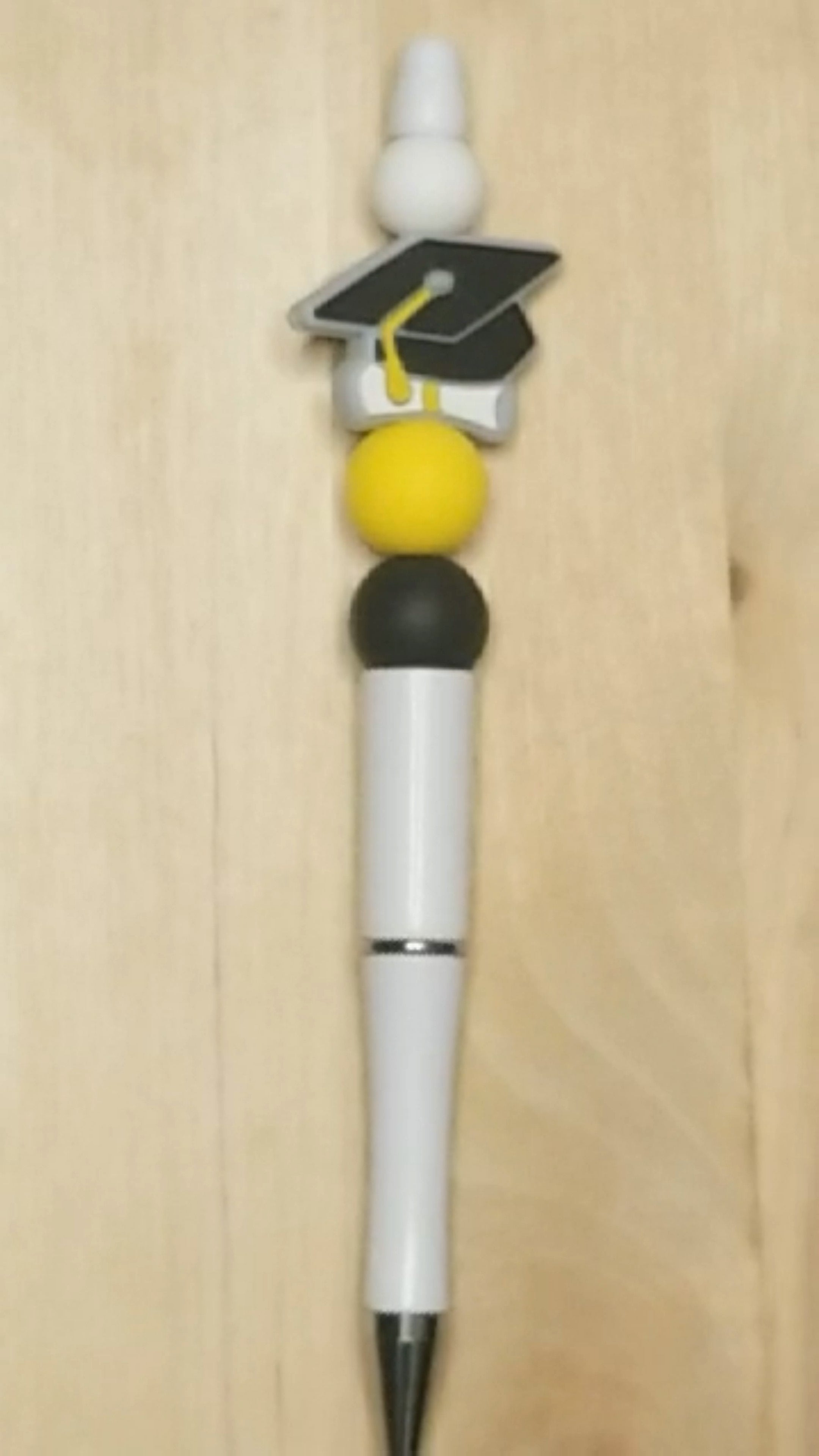Graduation Cap Silicone Beaded Pen