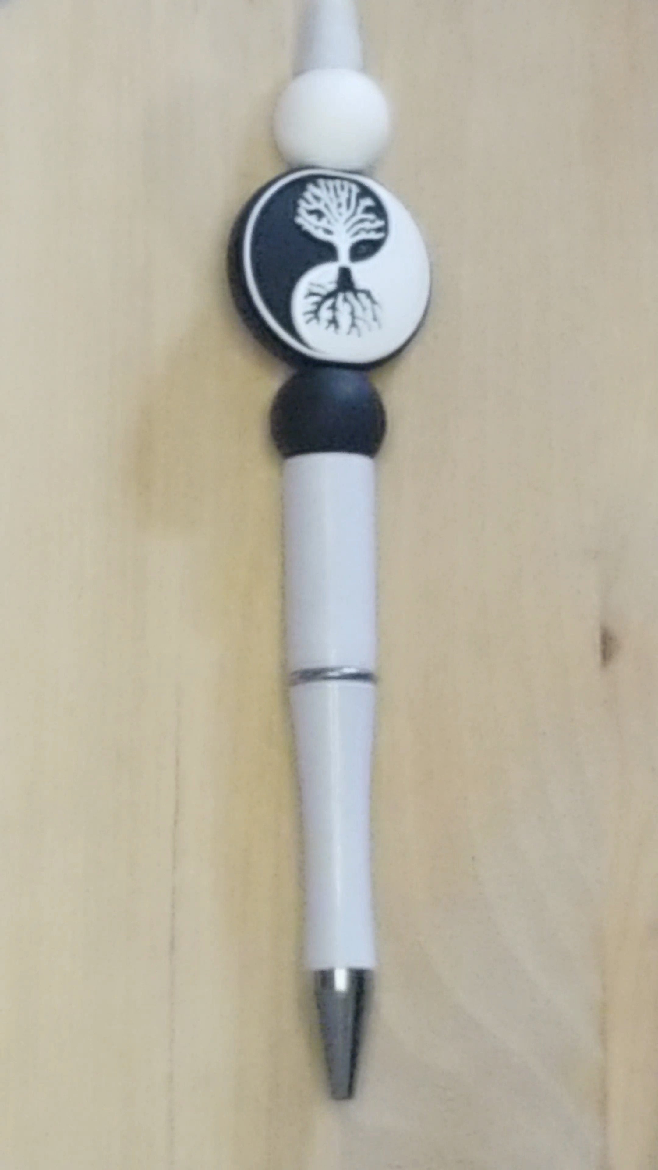 Yin Yang Tree Silicone Beaded Pen