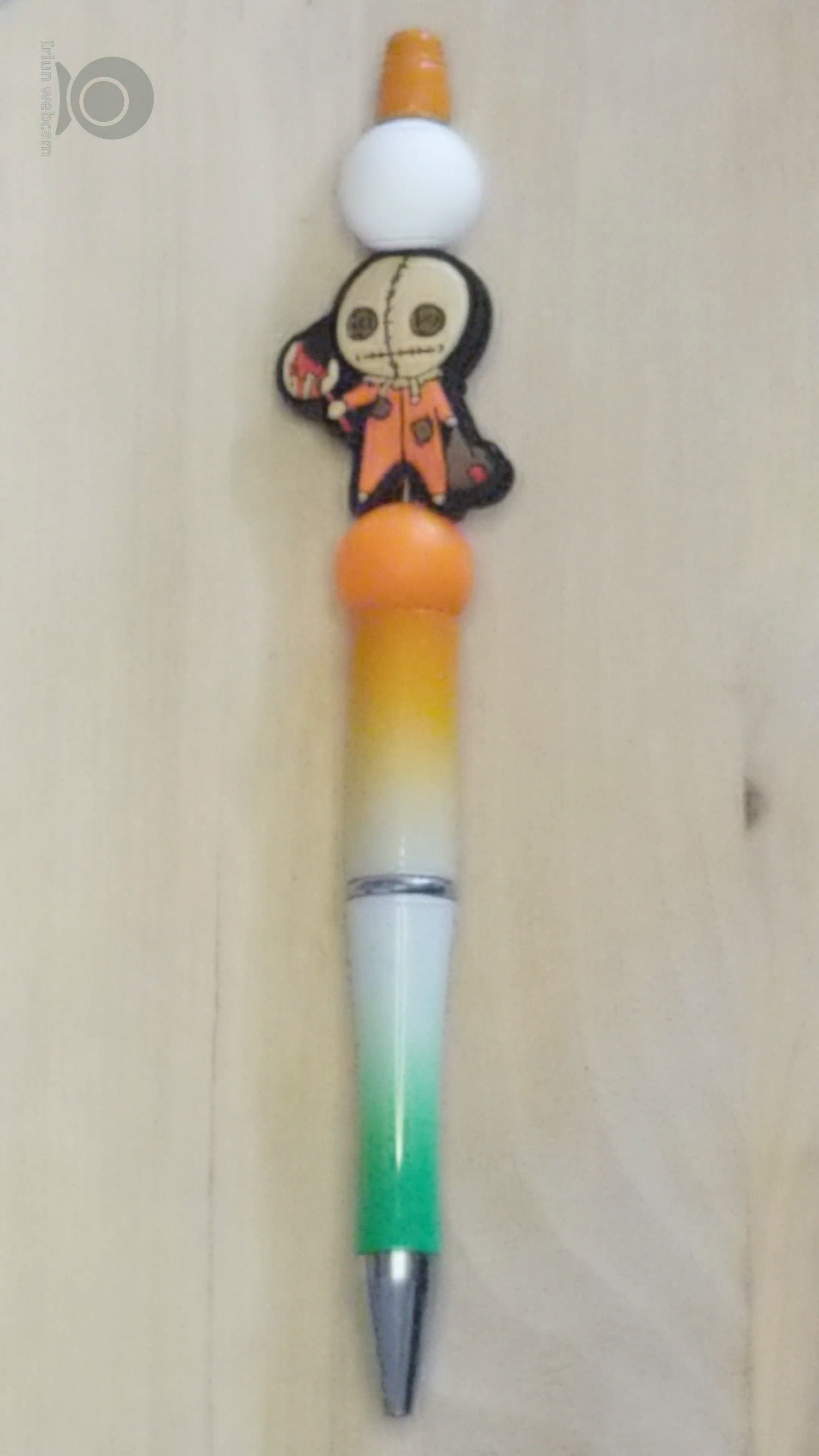 Spooky Doll Silicone Beaded Pen