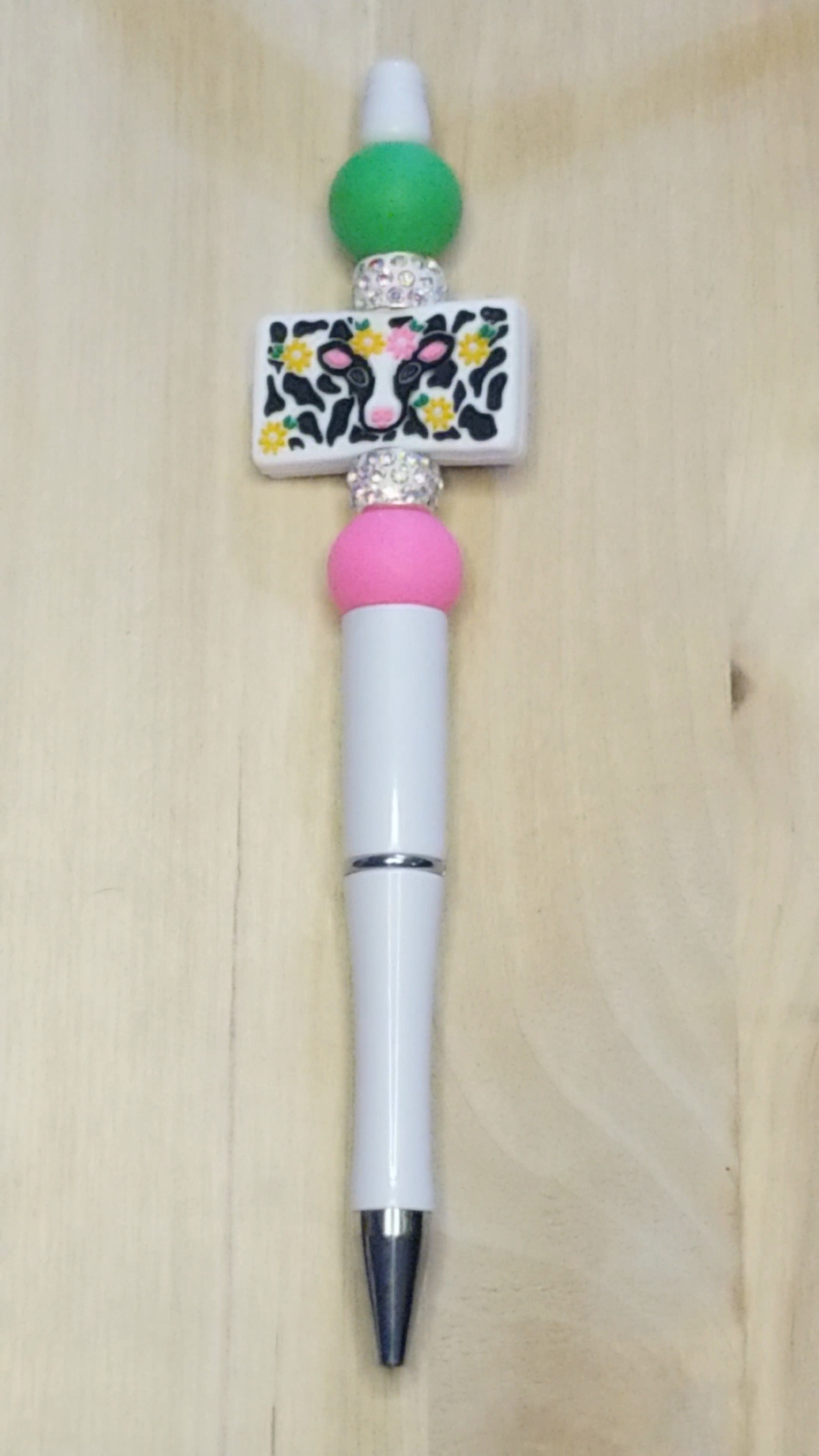 Cow Silicone Beaded Pen