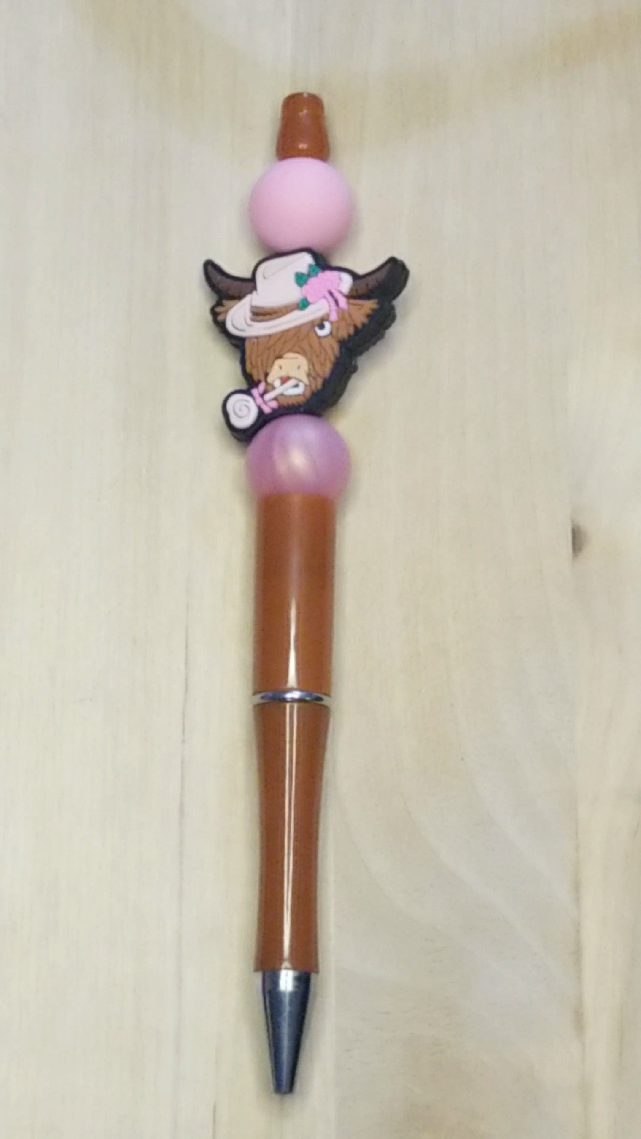 Cow Silicone Beaded Pen