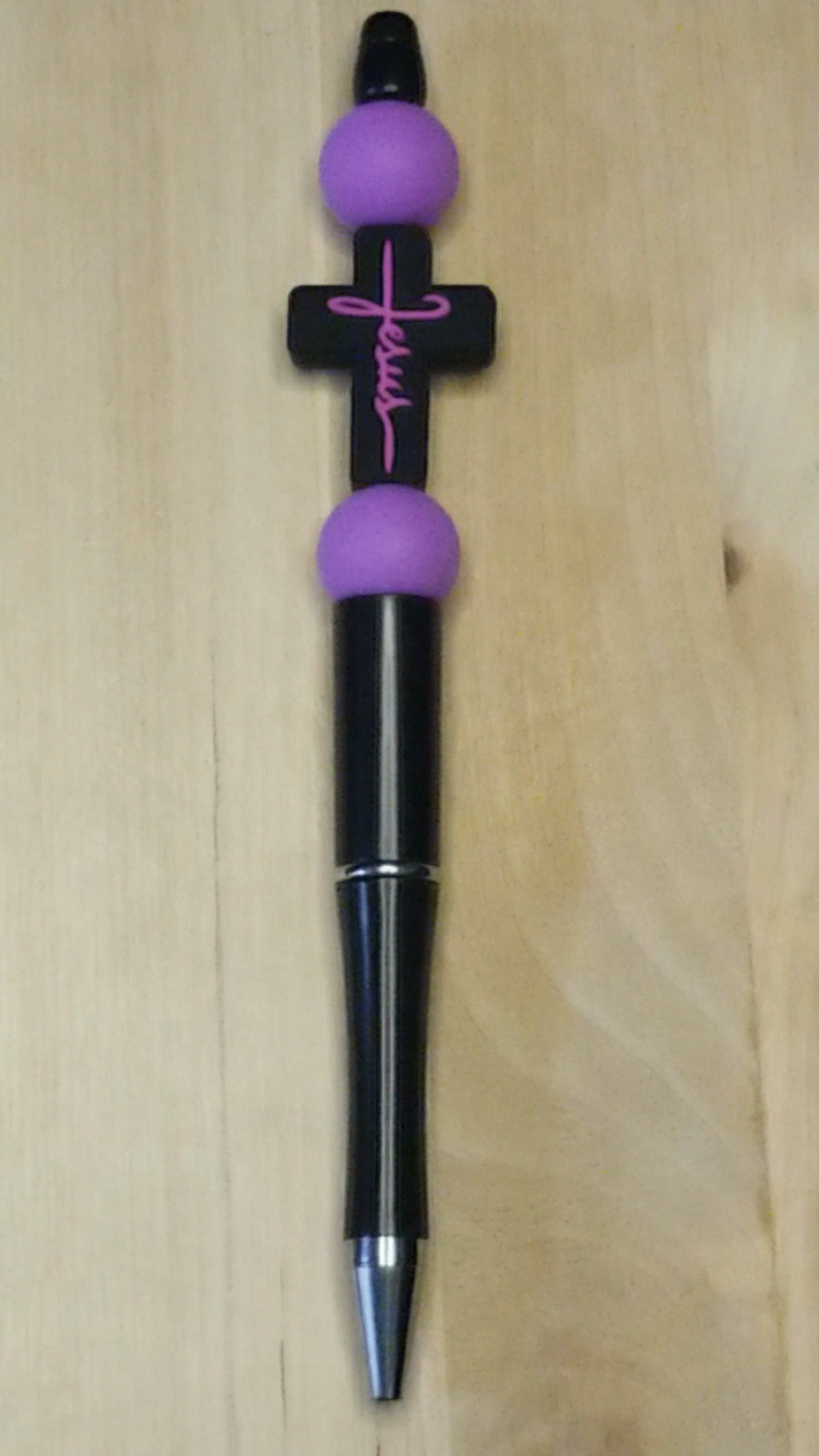 Jesus Cross Silicone Beaded Pen