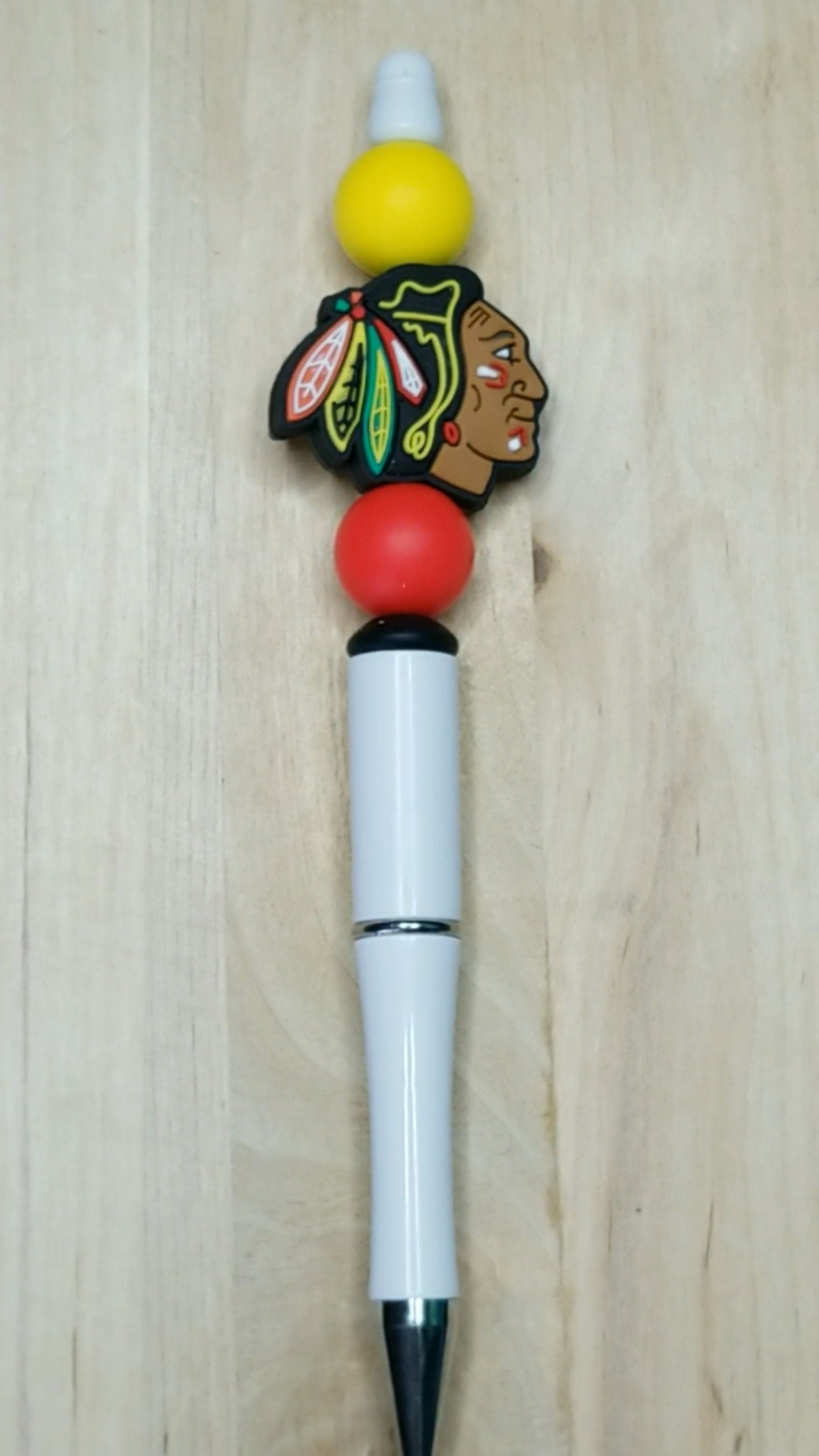 Hockey Silicone Beaded Pen