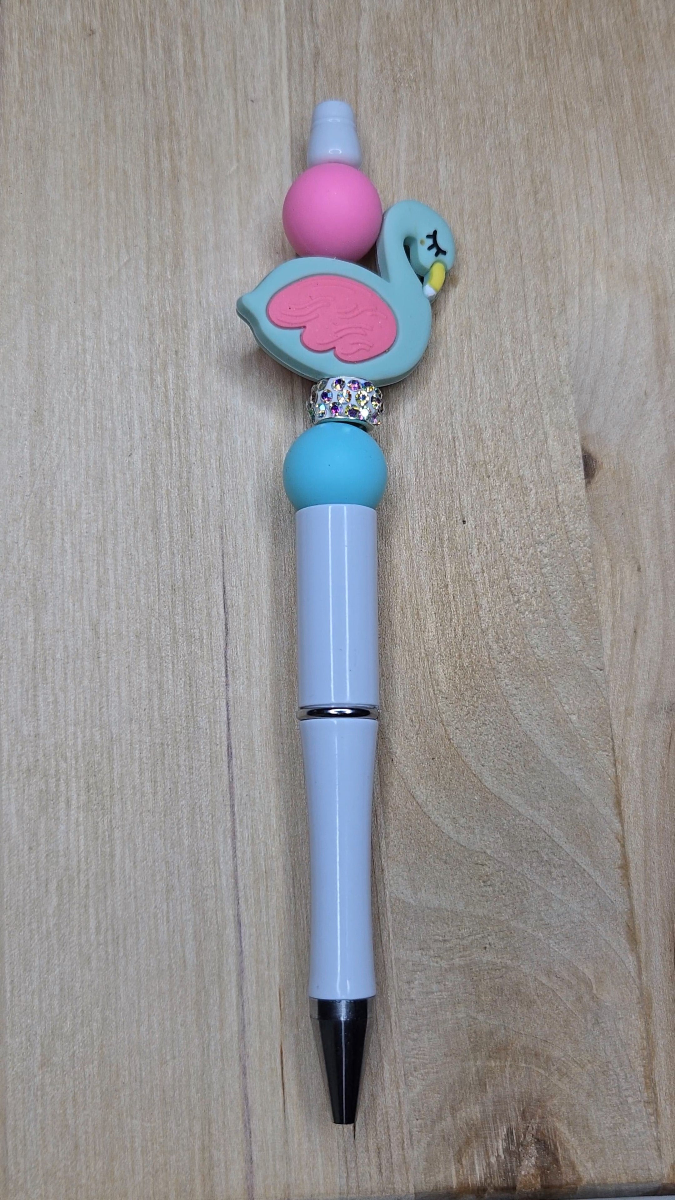 Flamingo Silicone Beaded Pen