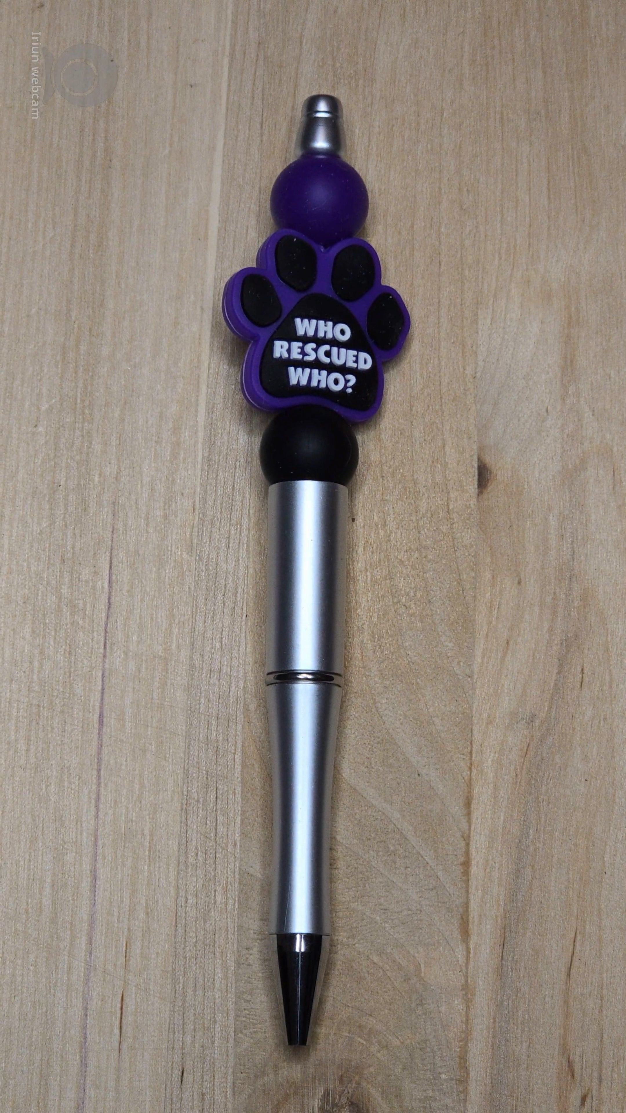 Who Rescued Who Silicone Beaded Pen