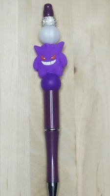 Purple Monster Silicon Beaded Pen