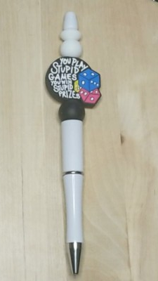 Play Stupid Games Silicone Beaded Pens