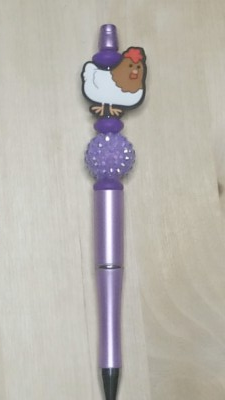 Chicken Silicone Beaded Pen